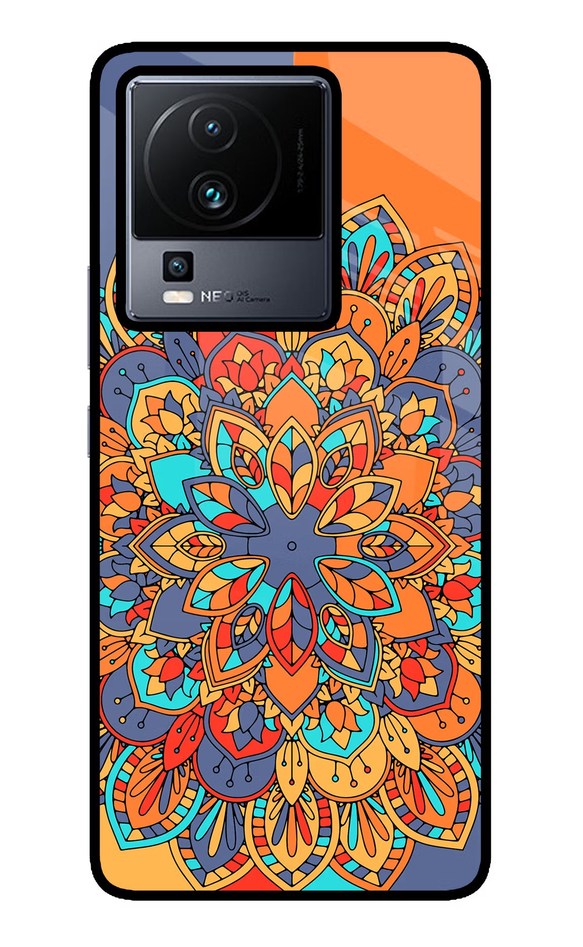 Color Mandala iQOO Neo 7 Pro Glass Case Back Cover by Casekaro