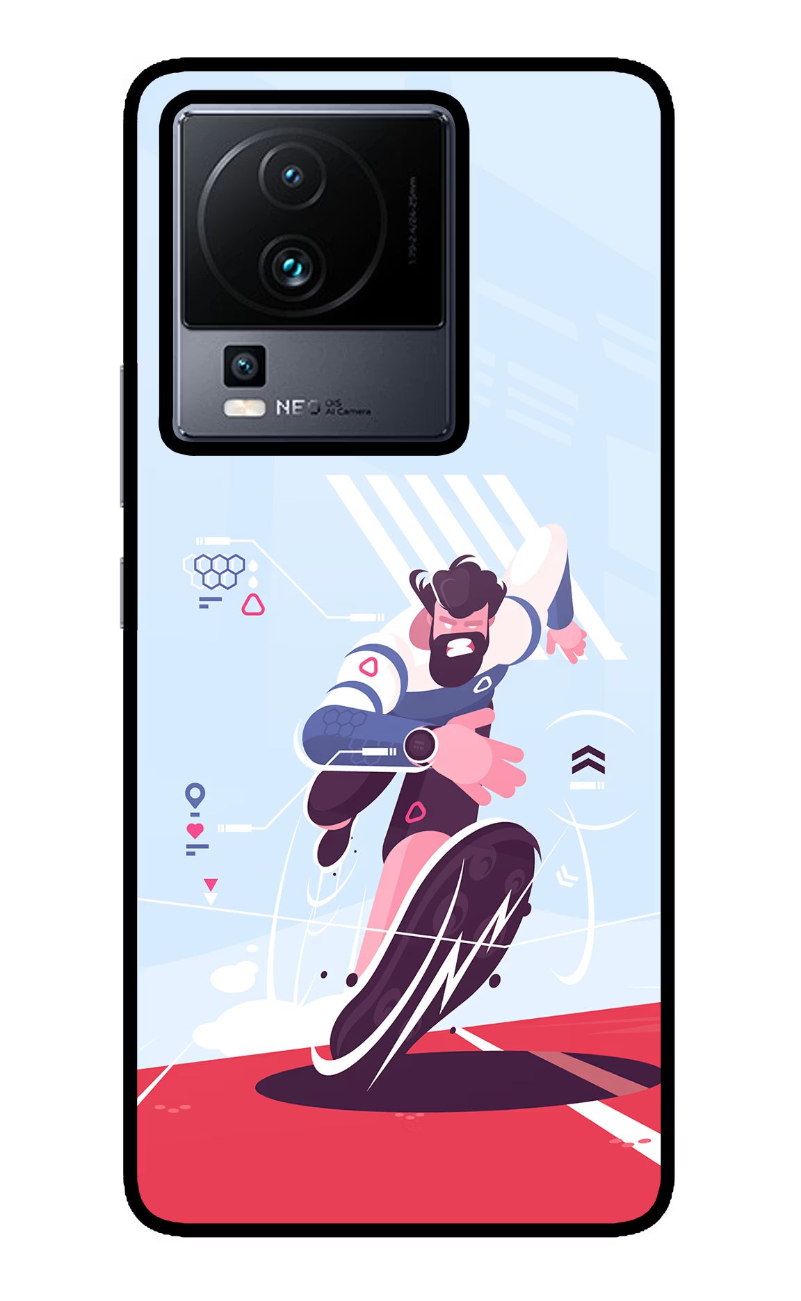 Run Pro iQOO Neo 7 Pro Glass Case Back Cover by Casekaro