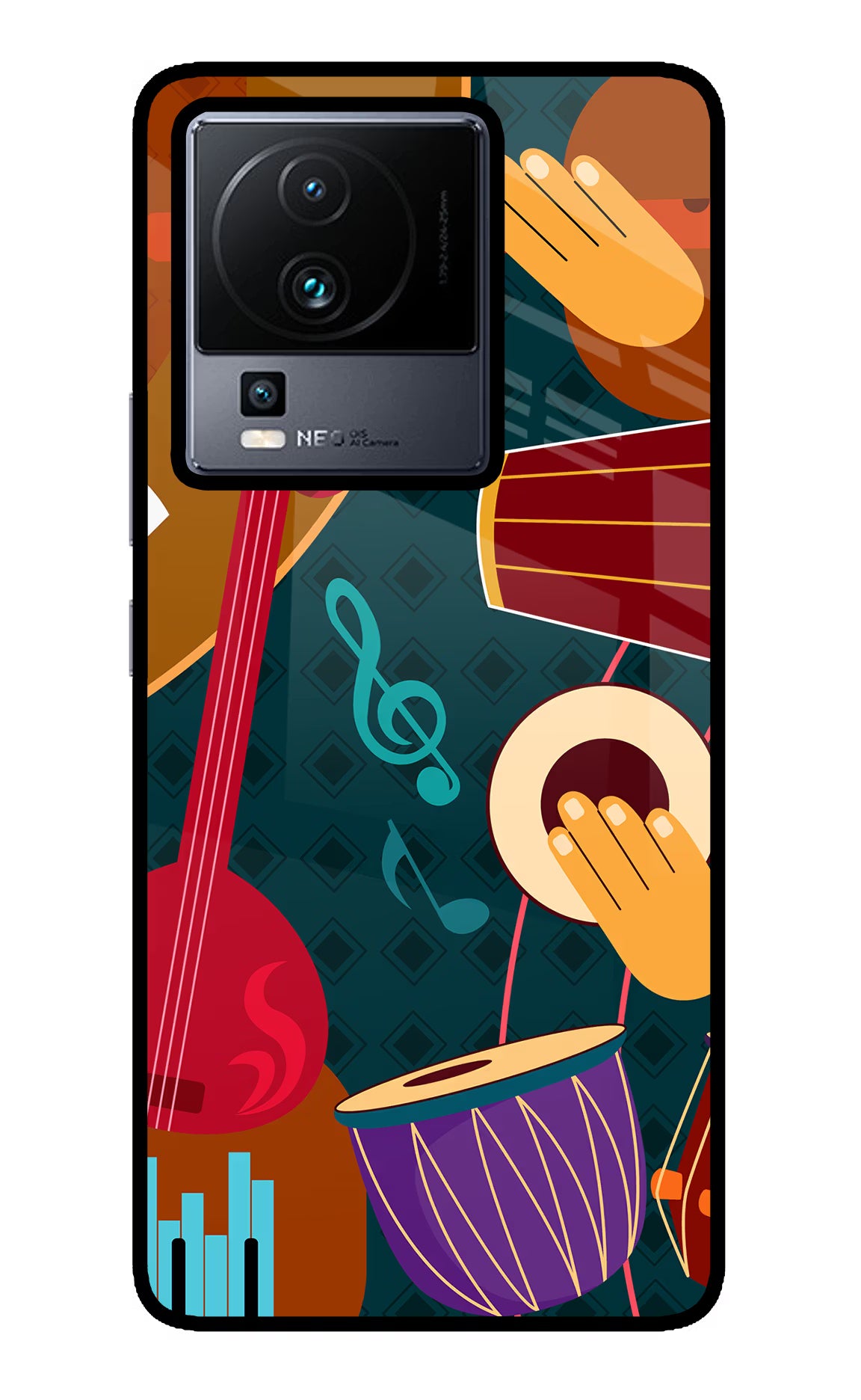 Music Instrument iQOO Neo 7 Pro Glass Case Back Cover by Casekaro