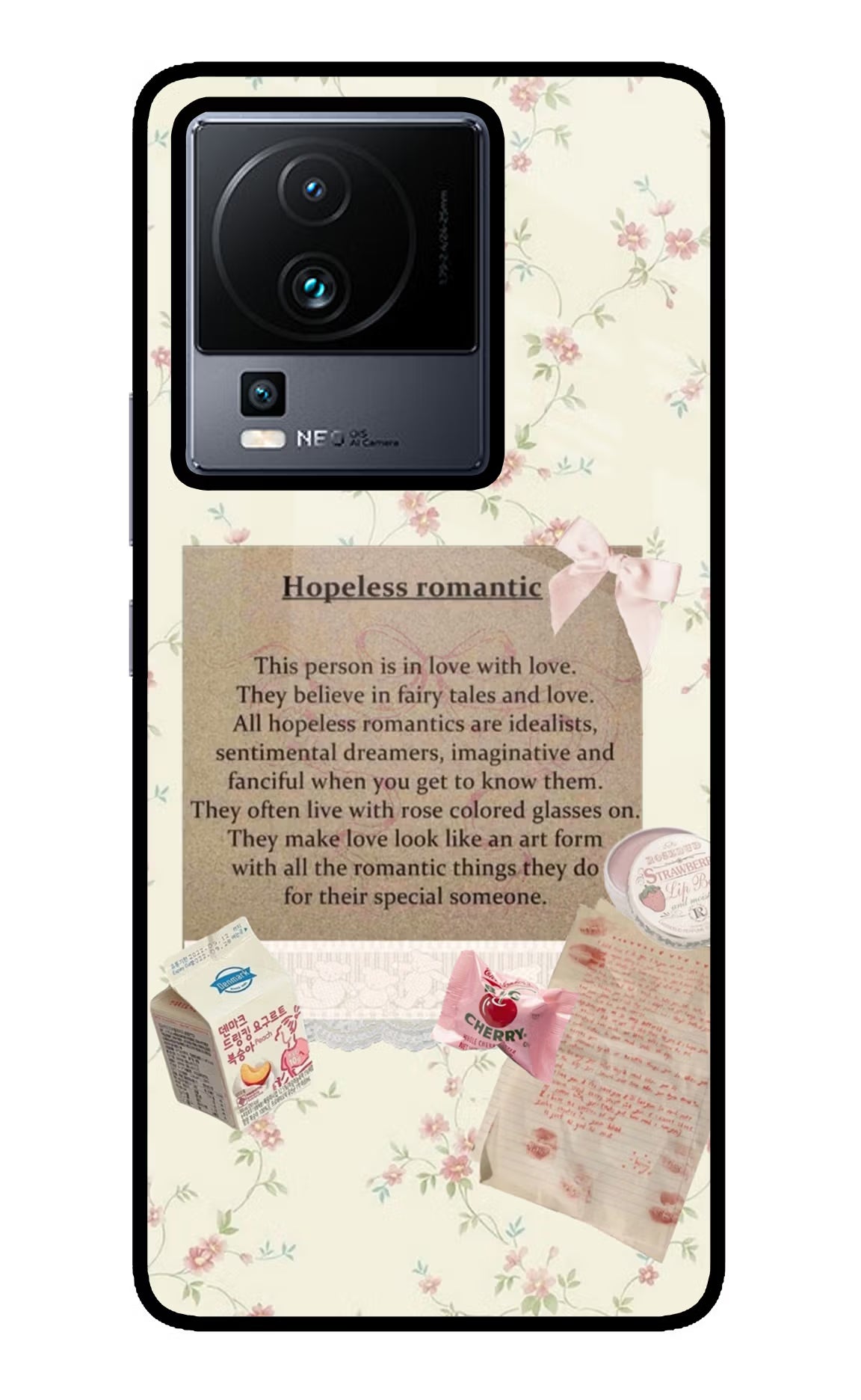 Hopeless Romantic iQOO Neo 7 Pro Glass Case - Hopeless Romantic iQOO Neo 7 Pro Glass Case Hopeless Romantic iQOO Neo 7 Pro Glass Case