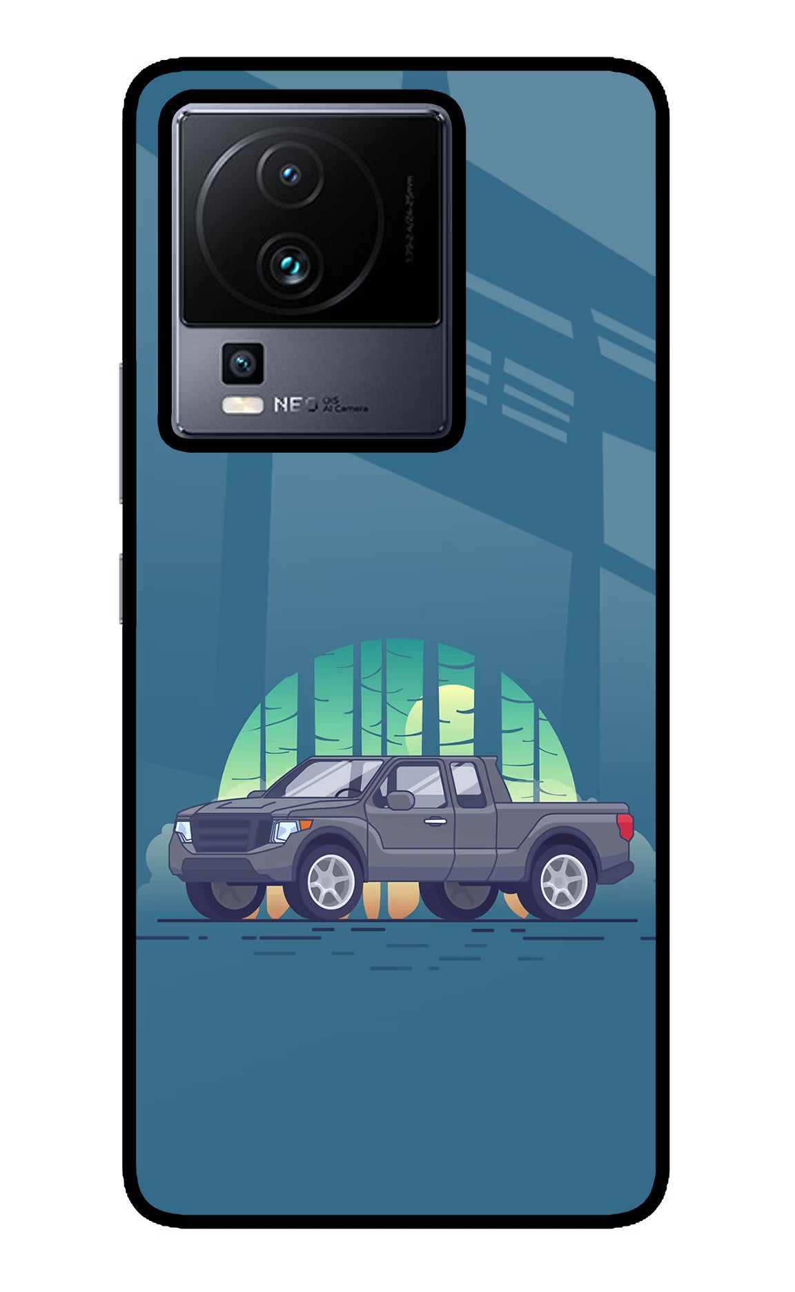 Retro Garage Vibe iQOO Neo 7 Pro Glass Case - Retro Garage Vibe iQOO Neo 7 Pro Glass Case Retro Garage Vibe iQOO Neo 7 Pro Glass Case