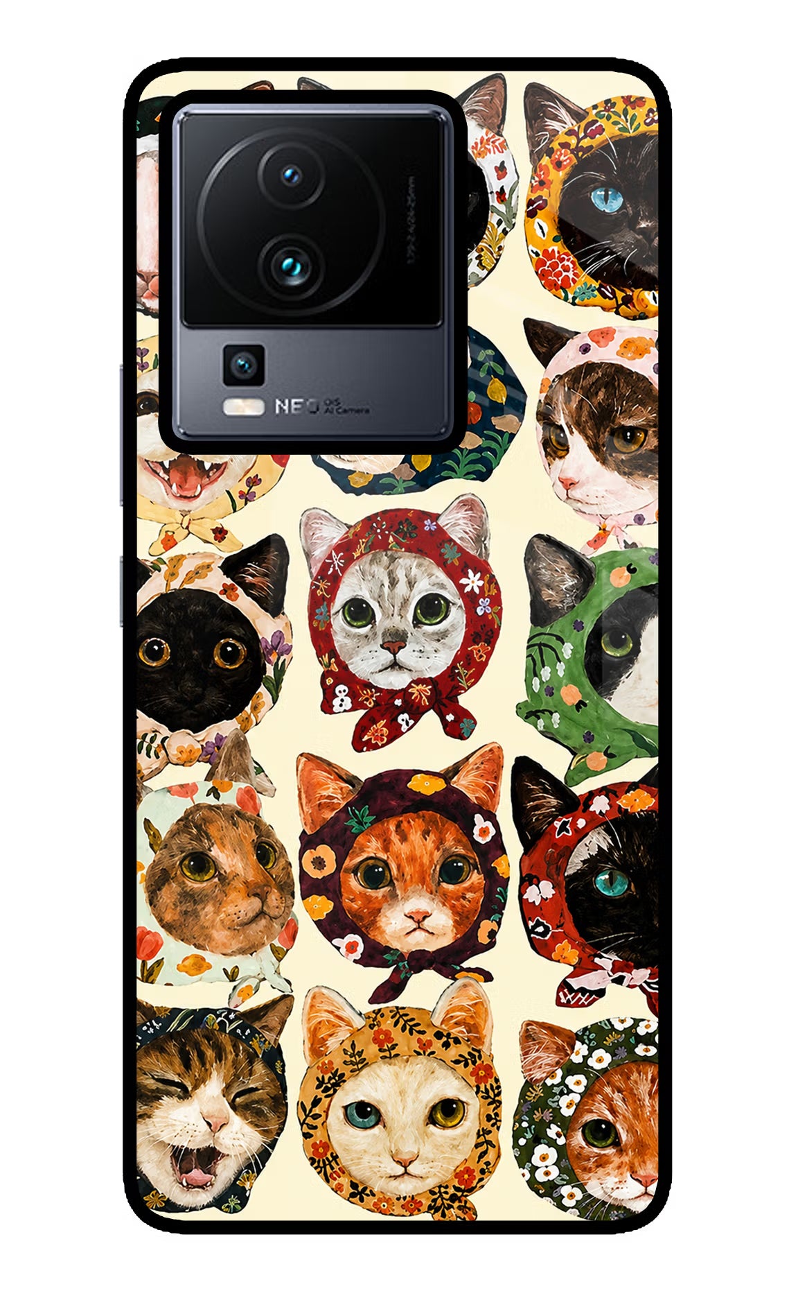Cool Cat iQOO Neo 7 Pro Glass Case - Cool Cat iQOO Neo 7 Pro Glass Case Cool Cat iQOO Neo 7 Pro Glass Case
