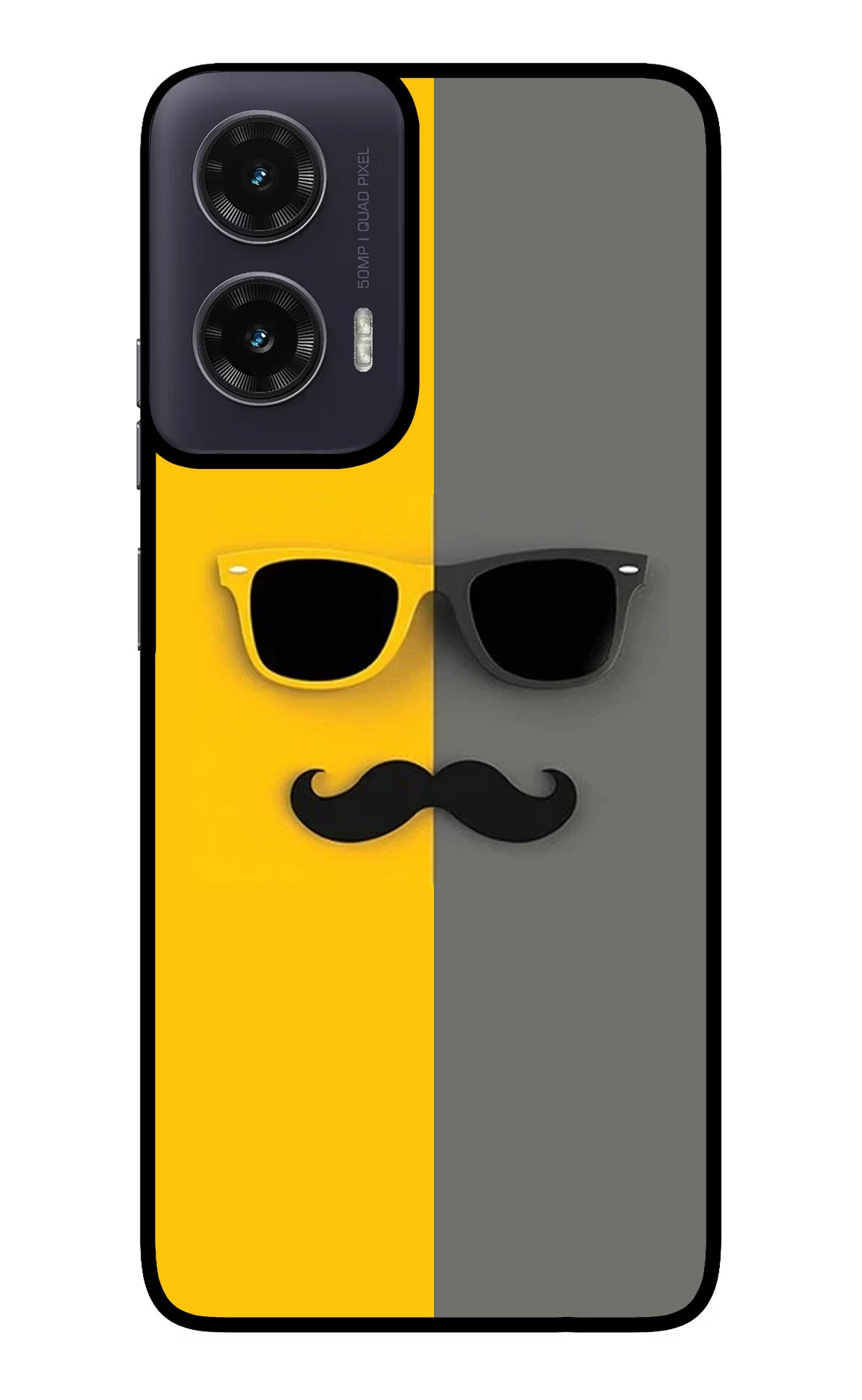 Sunglasses with Mustache Moto G35 5G Glass Case - Sunglasses with Mustache Moto G35 5G Glass Case Sunglasses with Mustache Moto G35 5G Glass Case