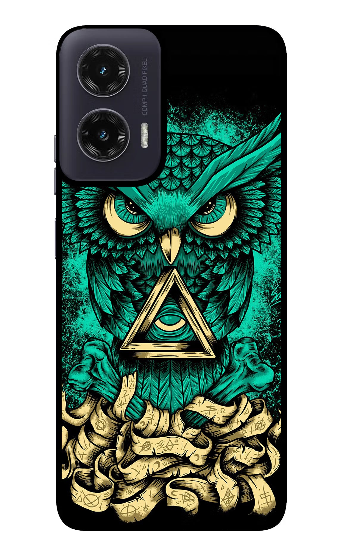 Green Owl Moto G35 5G Glass Case - Green Owl Moto G35 5G Glass Case Green Owl Moto G35 5G Glass Case