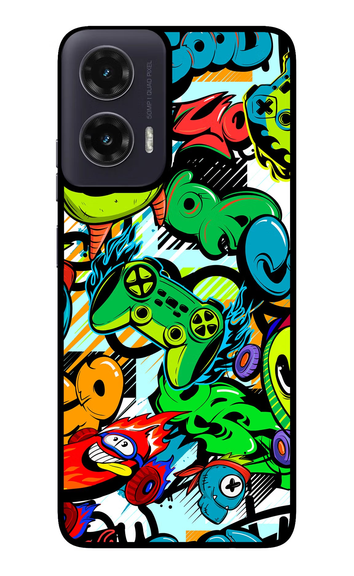 Game Doodle Moto G35 5G Glass Case - Game Doodle Moto G35 5G Glass Case Game Doodle Moto G35 5G Glass Case