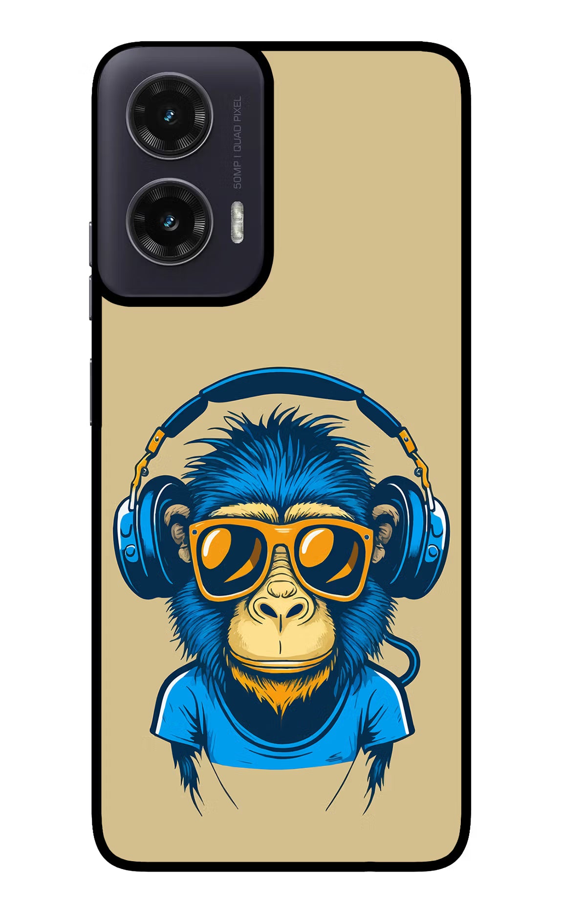 Monkey Headphone Moto G35 5G Glass Case - Monkey Headphone Moto G35 5G Glass Case Monkey Headphone Moto G35 5G Glass Case