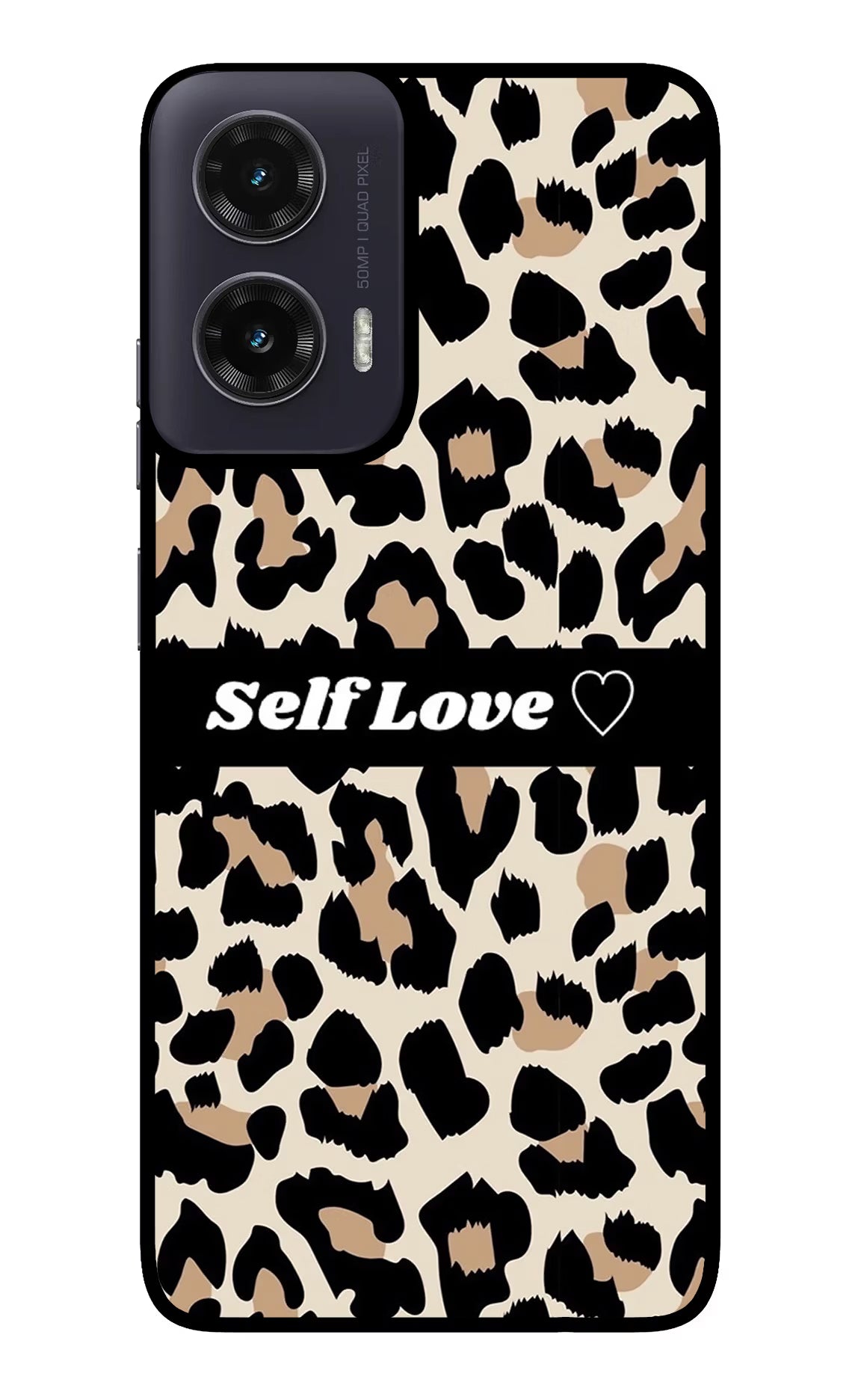 Leopard Print Self Love Moto G35 5G Glass Case - Leopard Print Self Love Moto G35 5G Glass Case Leopard Print Self Love Moto G35 5G Glass Case