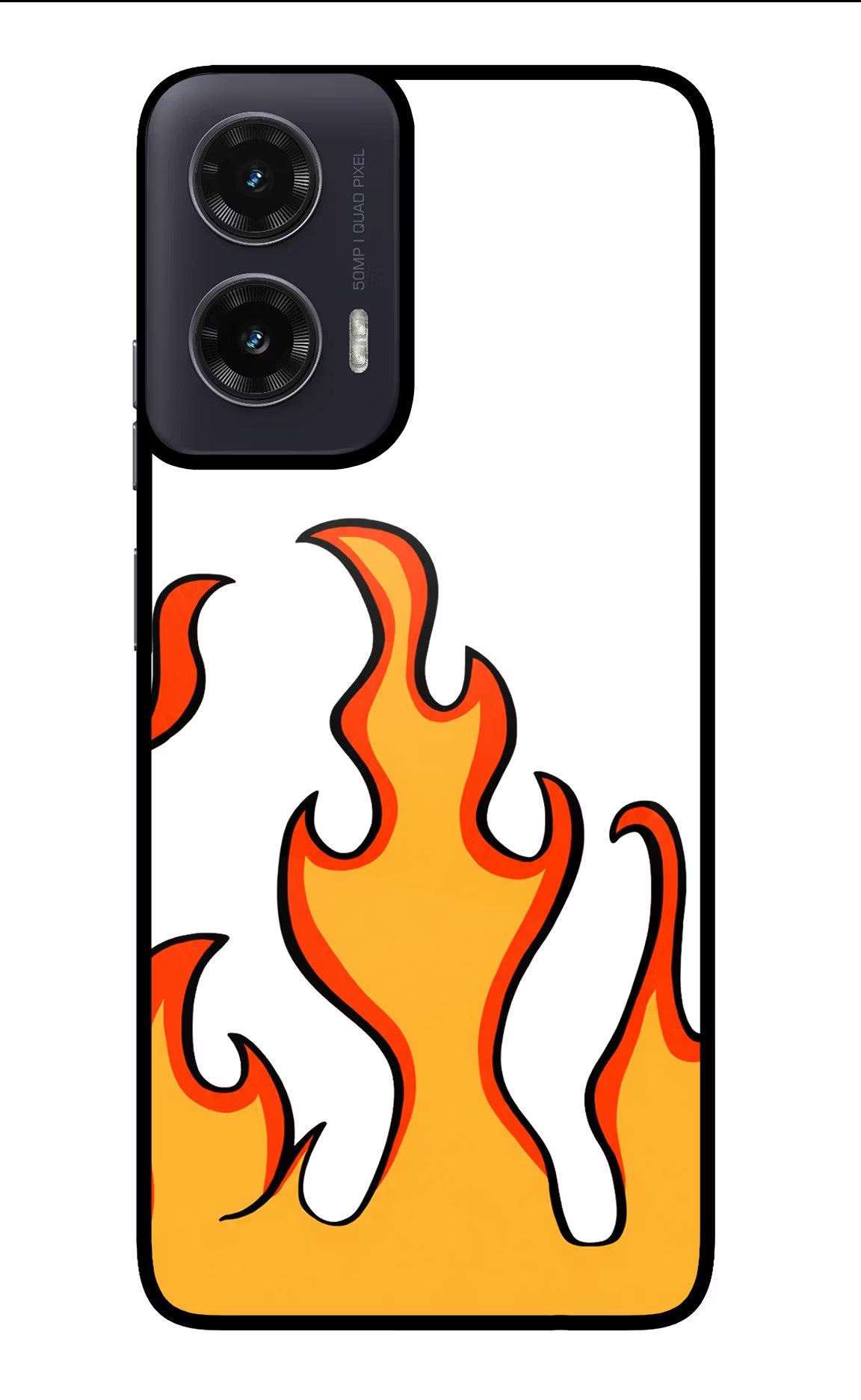 Fired Up – White Moto G35 5G Glass Case - Fired Up – White Moto G35 5G Glass Case Fired Up – White Moto G35 5G Glass Case