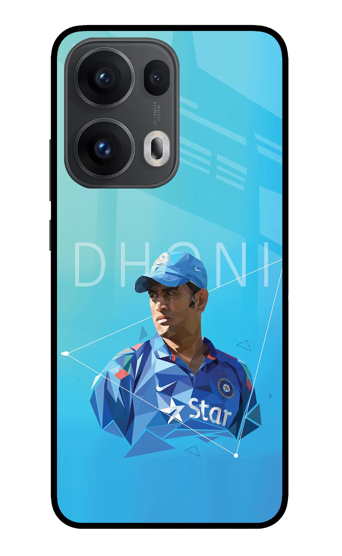 Dhoni Artwork Oppo Reno13 Pro 5G Glass Case - Dhoni Artwork Oppo Reno13 Pro 5G Glass Case Dhoni Artwork Oppo Reno13 Pro 5G Glass Case