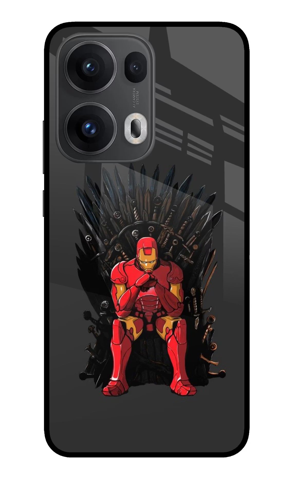 Ironman Throne Oppo Reno13 Pro 5G Glass Case - Ironman Throne Oppo Reno13 Pro 5G Glass Case Ironman Throne Oppo Reno13 Pro 5G Glass Case