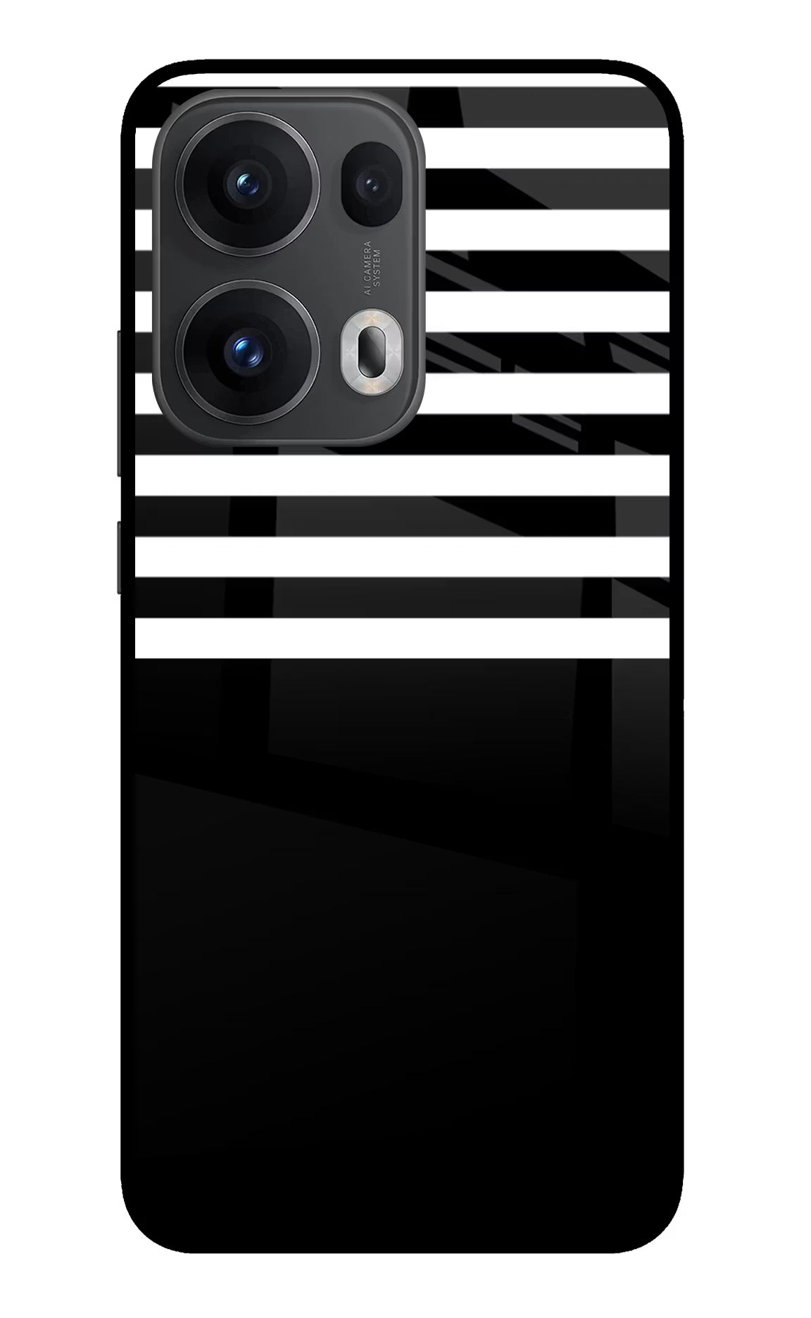 Black and White Print Oppo Reno13 Pro 5G Glass Case - Black and White Print Oppo Reno13 Pro 5G Glass Case Black and White Print Oppo Reno13 Pro 5G Glass Case