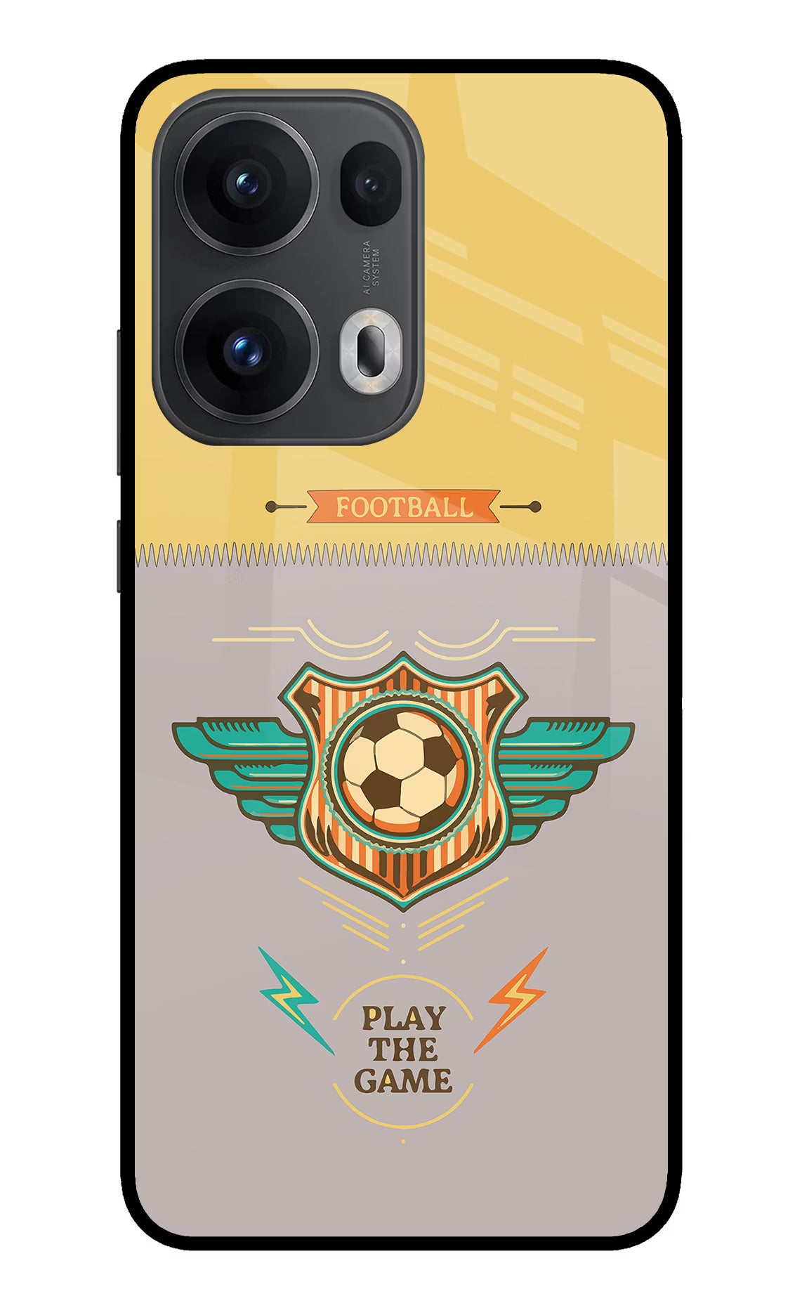 Football Oppo Reno13 Pro 5G Glass Case - Football Oppo Reno13 Pro 5G Glass Case Football Oppo Reno13 Pro 5G Glass Case