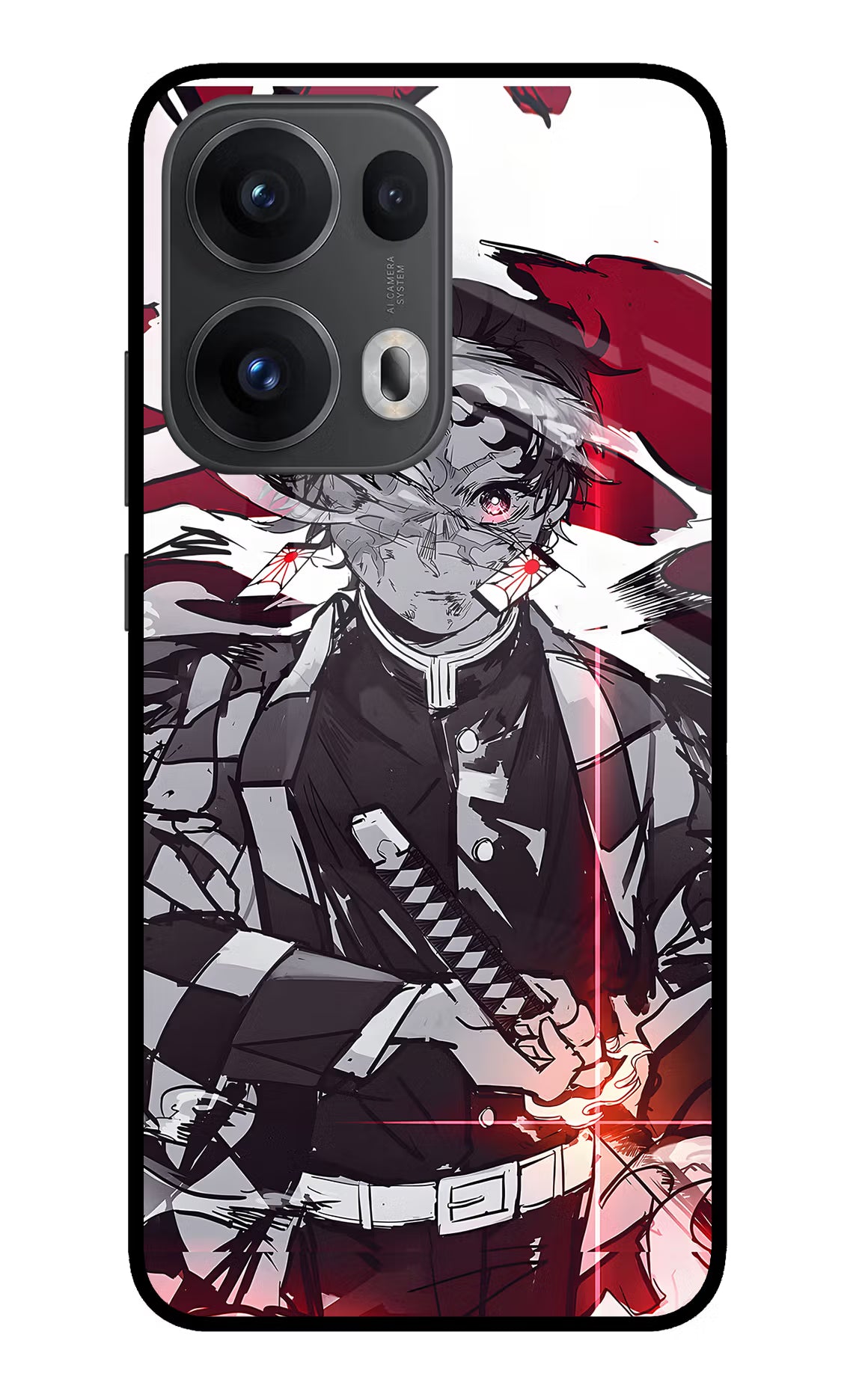 Demon Slayer Oppo Reno13 Pro 5G Glass Case - Demon Slayer Oppo Reno13 Pro 5G Glass Case Demon Slayer Oppo Reno13 Pro 5G Glass Case