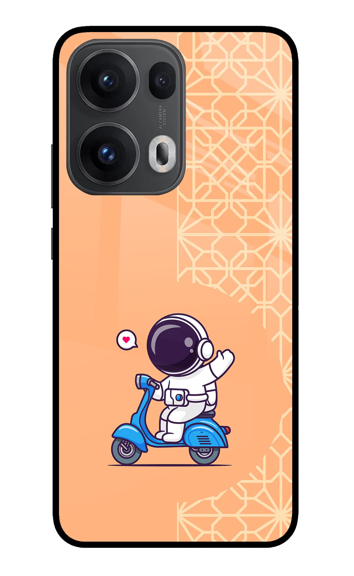 Cute Astronaut Riding Oppo Reno13 Pro 5G Glass Case - Cute Astronaut Riding Oppo Reno13 Pro 5G Glass Case Cute Astronaut Riding Oppo Reno13 Pro 5G Glass Case