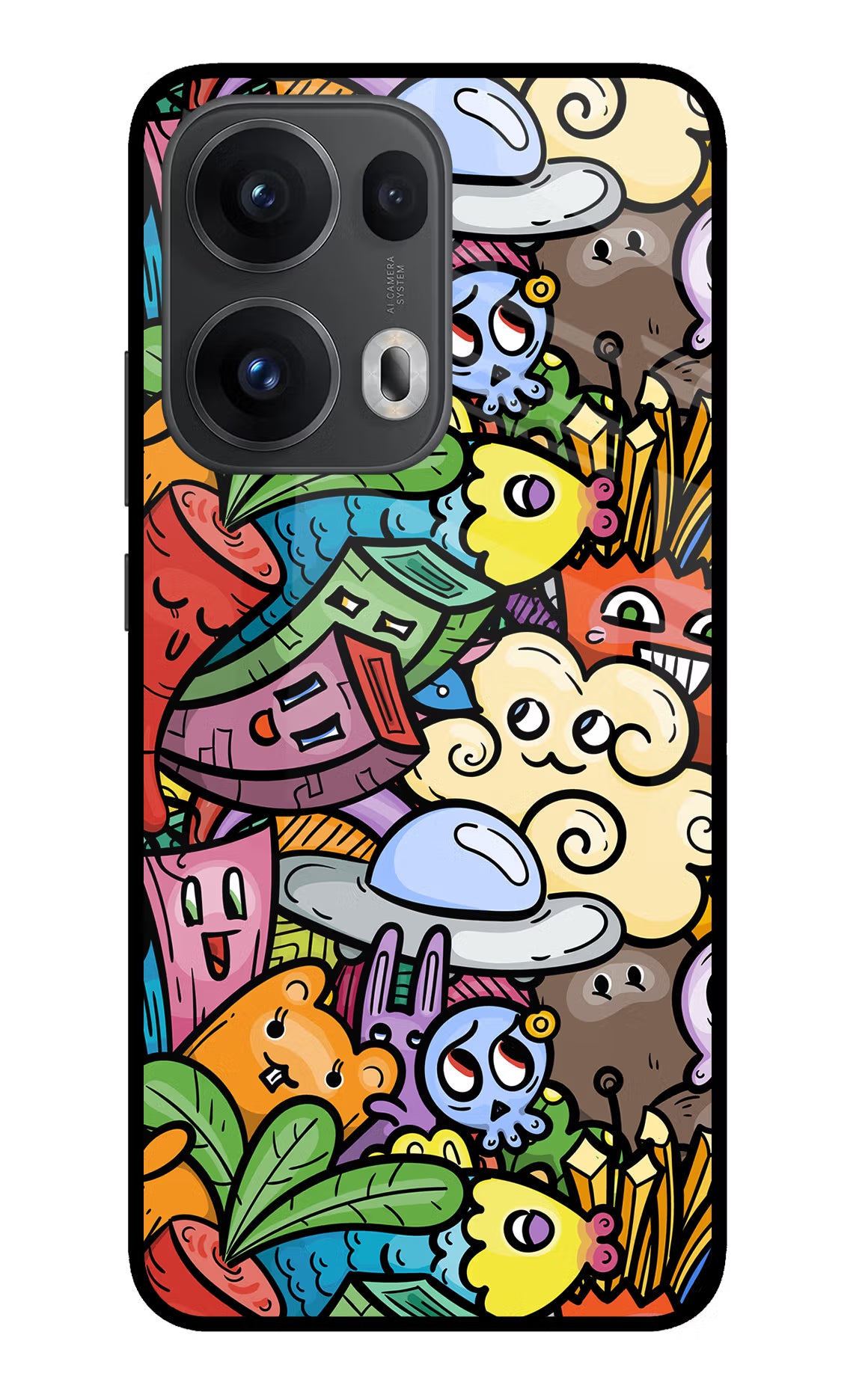 Veggie Doodle Oppo Reno13 Pro 5G Glass Case - Veggie Doodle Oppo Reno13 Pro 5G Glass Case Veggie Doodle Oppo Reno13 Pro 5G Glass Case