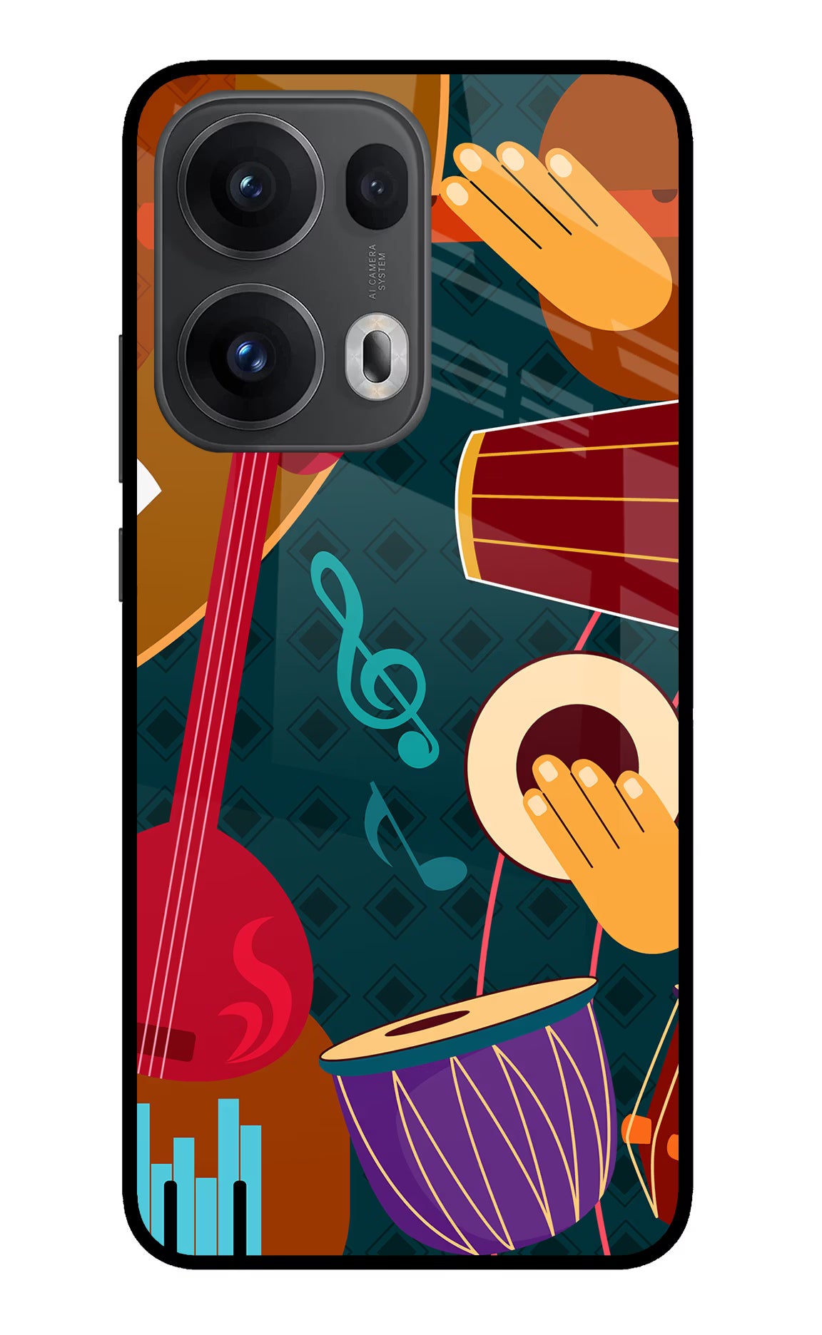 Music Instrument Oppo Reno13 Pro 5G Glass Case - Music Instrument Oppo Reno13 Pro 5G Glass Case Music Instrument Oppo Reno13 Pro 5G Glass Case