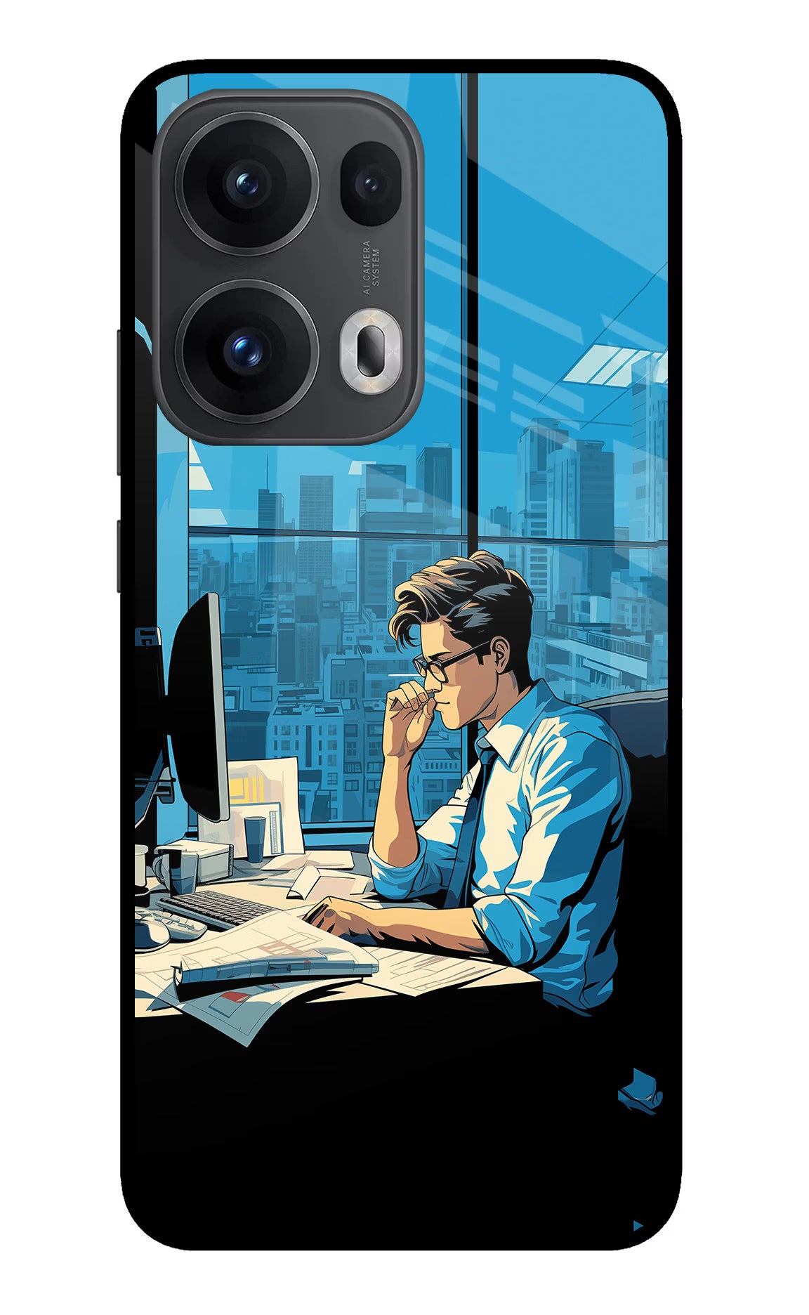 Focused Hustler (AI Generated) Oppo Reno13 Pro 5G Glass Case - Focused Hustler (AI Generated) Oppo Reno13 Pro 5G Glass Case Focused Hustler (AI Generated) Oppo Reno13 Pro 5G Glass Case