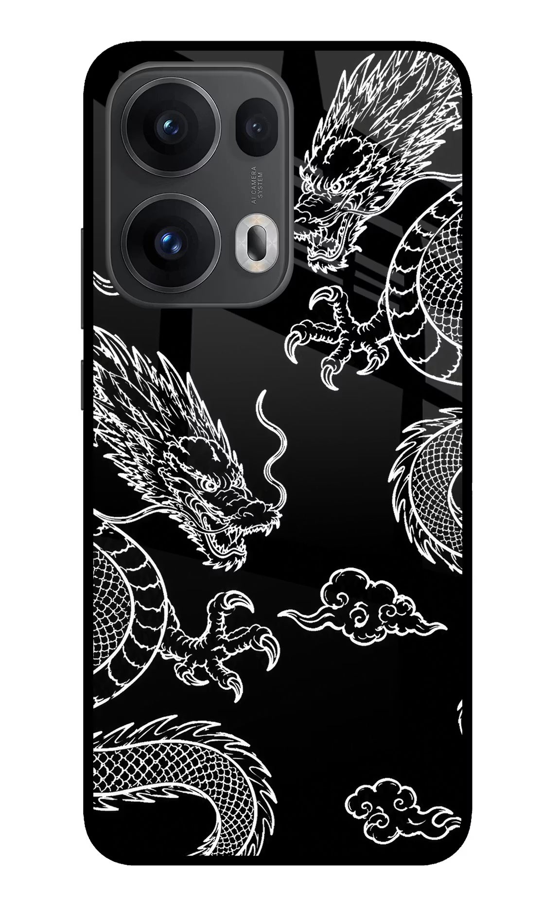 Twin Dragons Oppo Reno13 Pro 5G Glass Case - Twin Dragons Oppo Reno13 Pro 5G Glass Case Twin Dragons Oppo Reno13 Pro 5G Glass Case