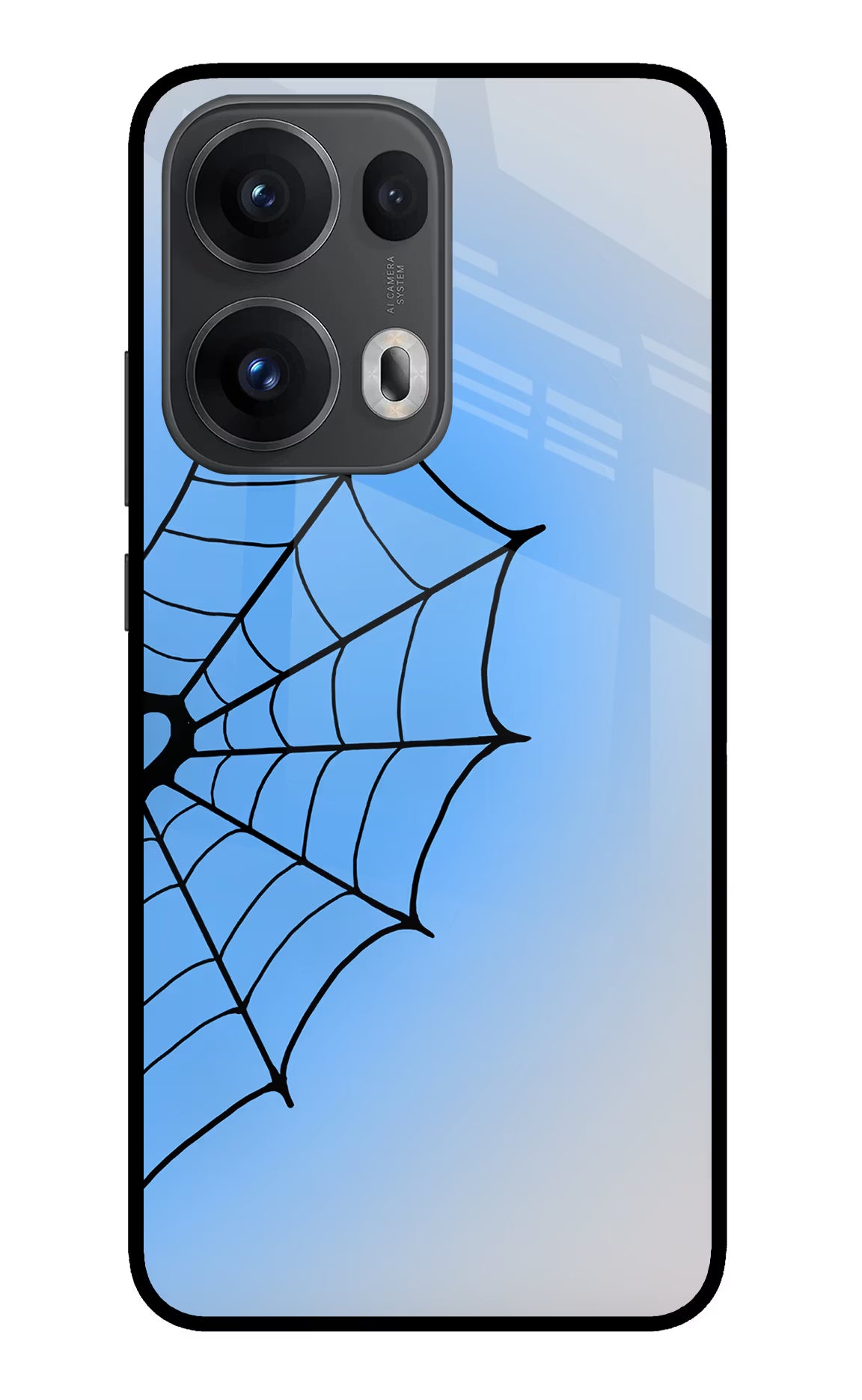 Blue Web Oppo Reno13 Pro 5G Glass Case - Blue Web Oppo Reno13 Pro 5G Glass Case Blue Web Oppo Reno13 Pro 5G Glass Case