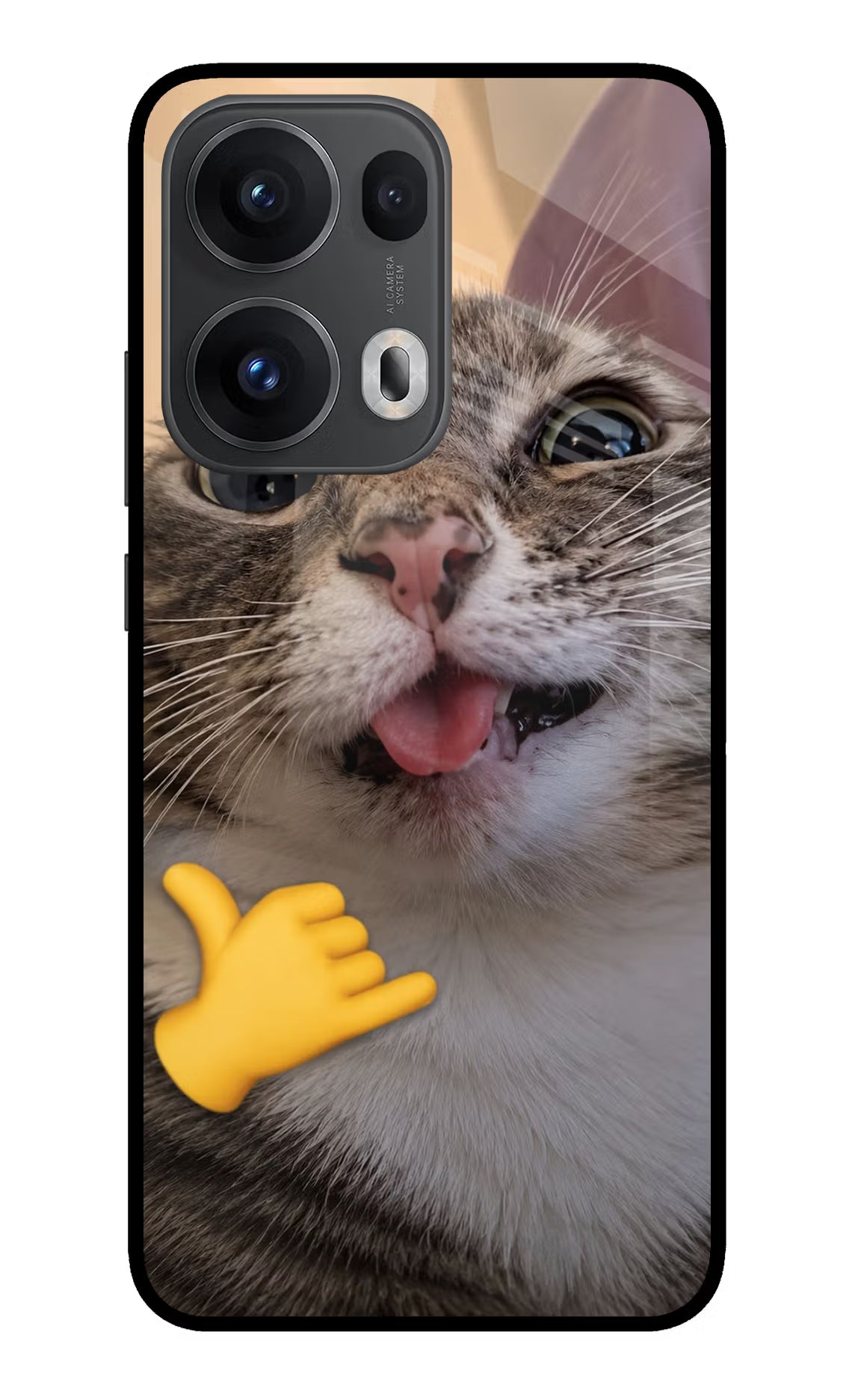 Silly Cat Call Oppo Reno13 Pro 5G Glass Case - Silly Cat Call Oppo Reno13 Pro 5G Glass Case Silly Cat Call Oppo Reno13 Pro 5G Glass Case