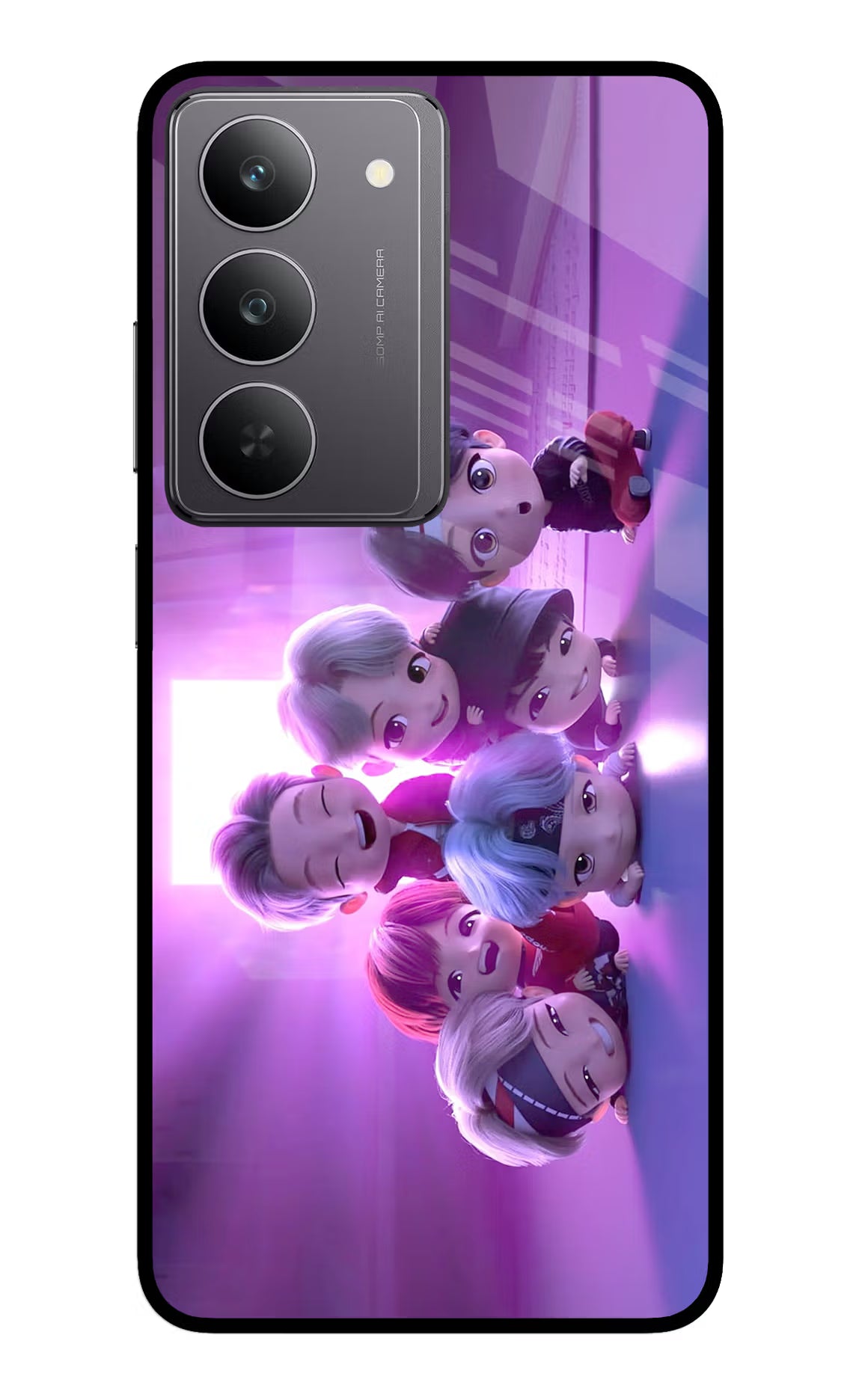 BTS Chibi Realme 14x 5G Glass Case - BTS Chibi Realme 14x 5G Glass Case BTS Chibi Realme 14x 5G Glass Case