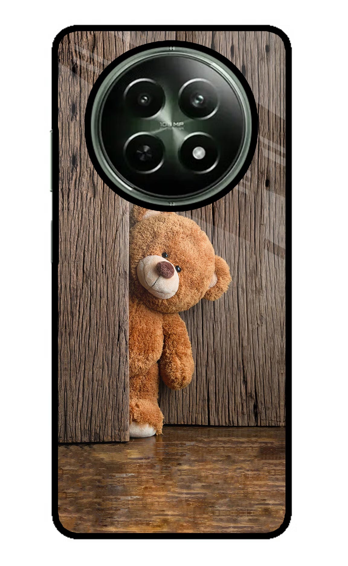 Teddy Wooden Realme 12x 5G Glass Case - Teddy Wooden Realme 12x 5G Glass Case Teddy Wooden Realme 12x 5G Glass Case