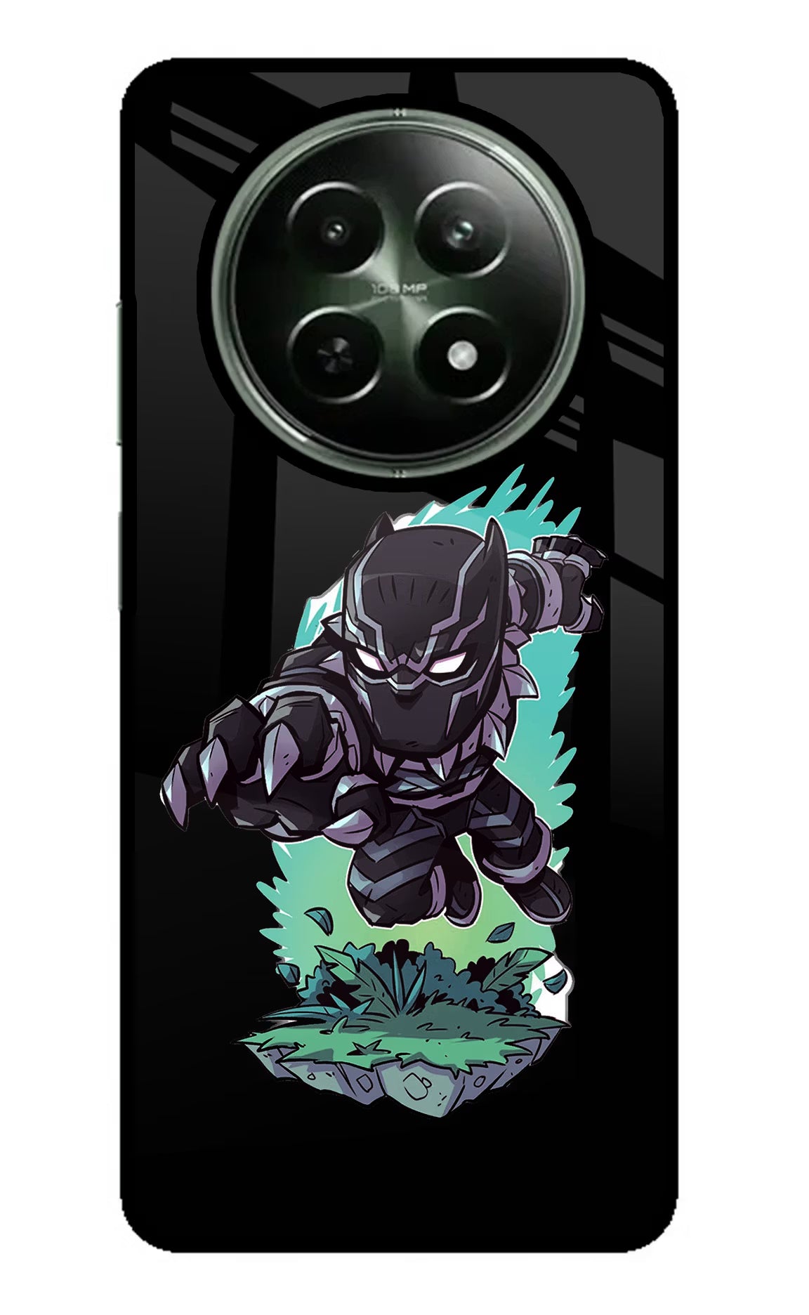 Black Panther Realme 12x 5G Glass Case - Black Panther Realme 12x 5G Glass Case Black Panther Realme 12x 5G Glass Case