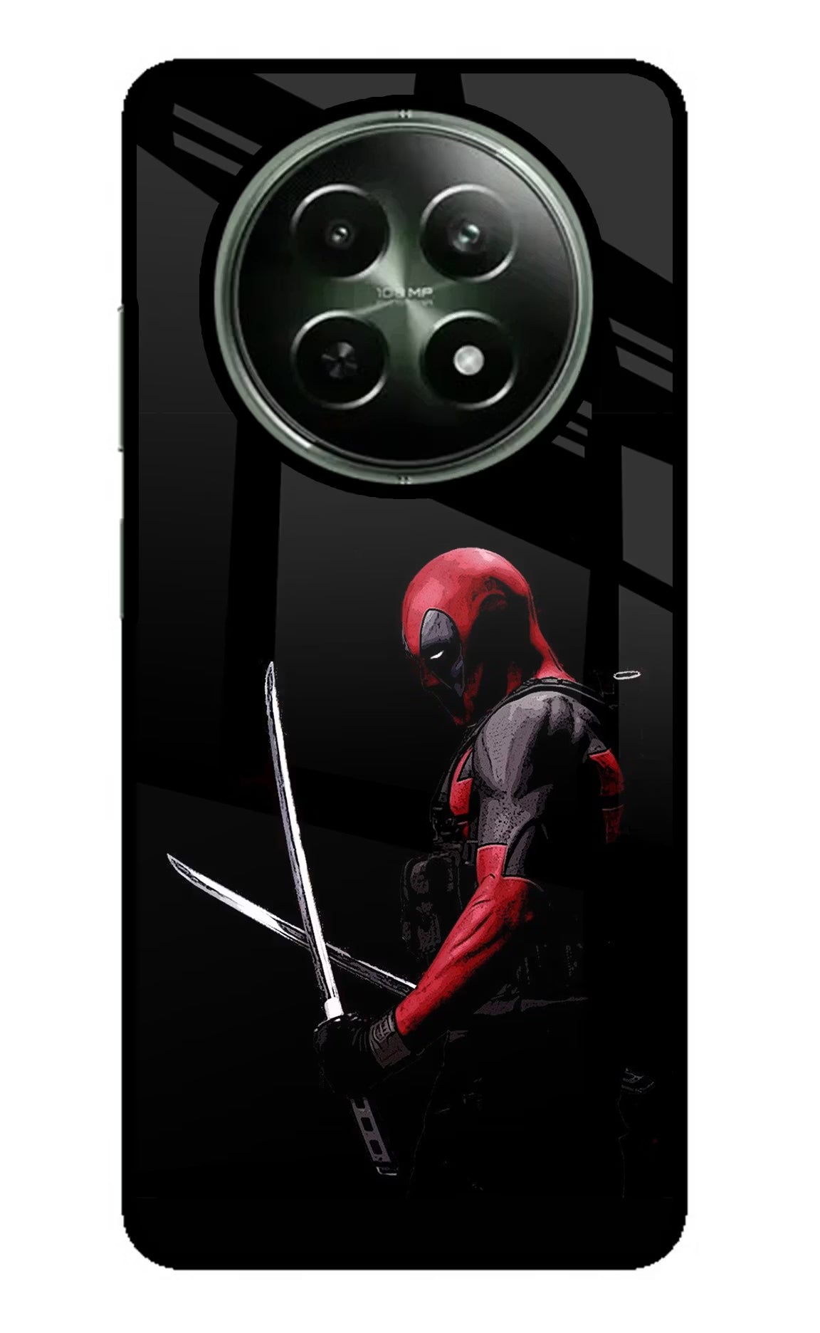 Deadpool Realme 12x 5G Back Cover - Deadpool Realme 12x 5G Glass Case Back Cover by Casekaro Deadpool Realme 12x 5G Glass Case Back Cover by Casekaro