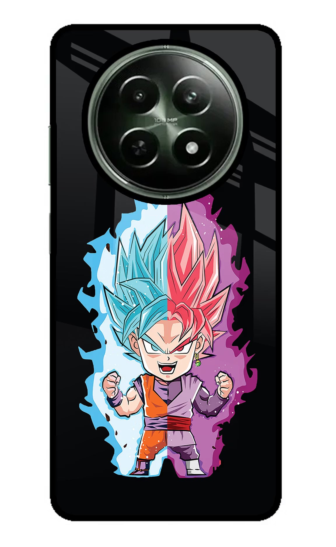 Chota Goku Realme 12x 5G Back Cover - Chota Goku Realme 12x 5G Glass Case Back Cover by Casekaro Chota Goku Realme 12x 5G Glass Case Back Cover by Casekaro