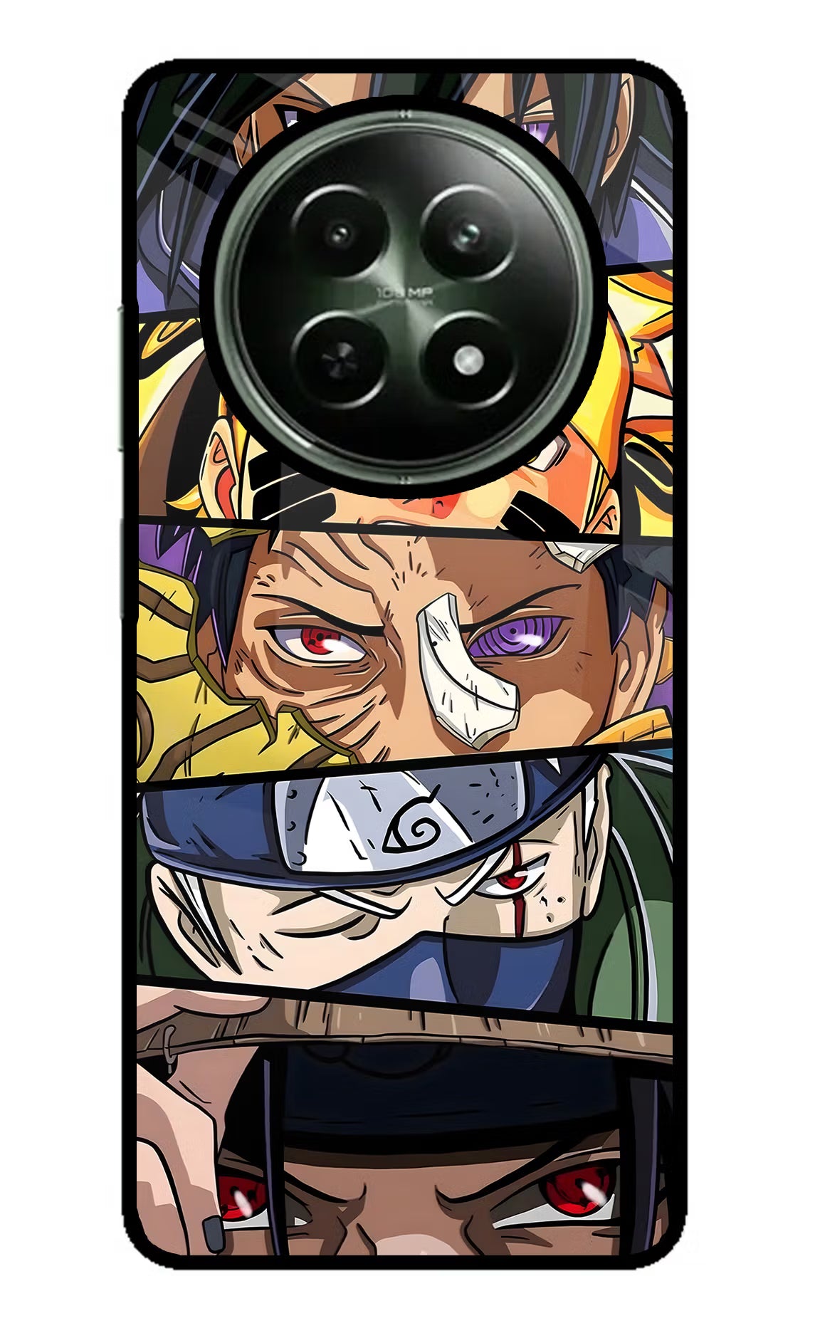 Naruto Character Realme 12x 5G Back Cover - Naruto Character Realme 12x 5G Glass Case Back Cover by Casekaro Naruto Character Realme 12x 5G Glass Case Back Cover by Casekaro