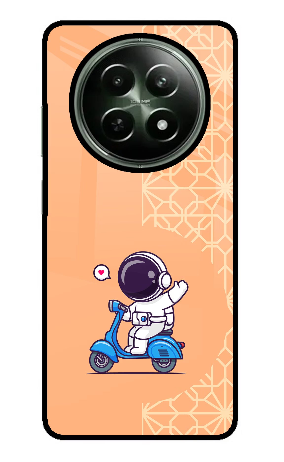 Cute Astronaut Riding Realme 12x 5G Glass Case - Cute Astronaut Riding Realme 12x 5G Glass Case Cute Astronaut Riding Realme 12x 5G Glass Case
