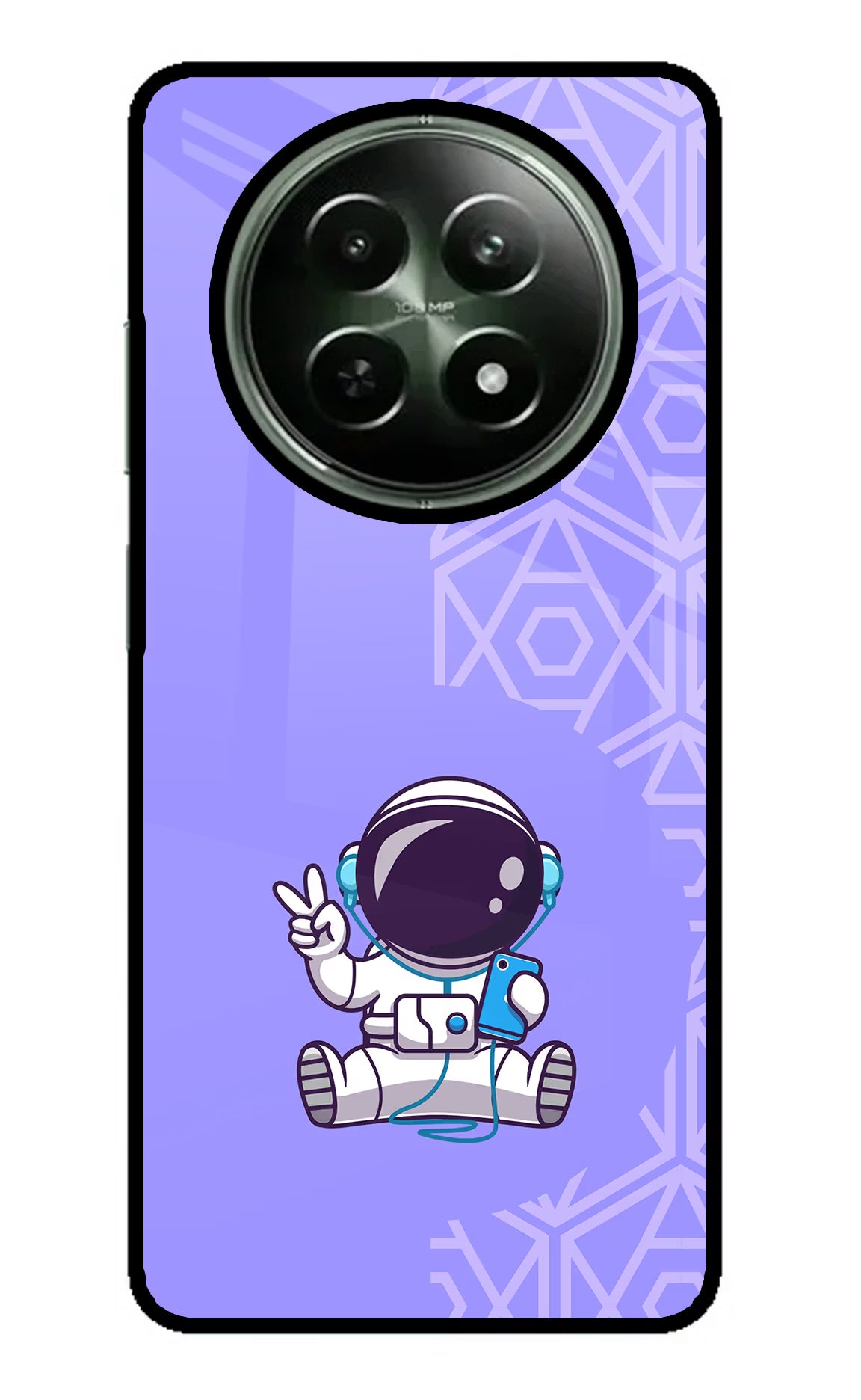 Cute Astronaut Chilling Realme 12x 5G Glass Case - Cute Astronaut Chilling Realme 12x 5G Glass Case Cute Astronaut Chilling Realme 12x 5G Glass Case
