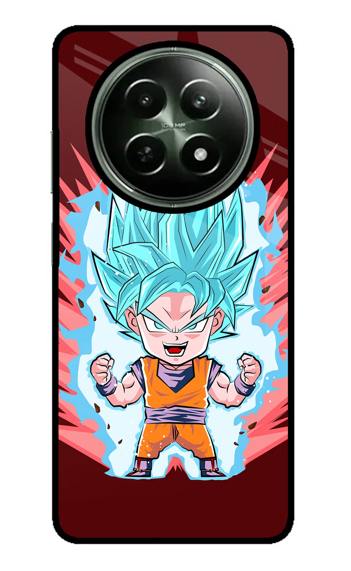 Goku Little Realme 12x 5G Back Cover - Goku Little Realme 12x 5G Glass Case Back Cover by Casekaro Goku Little Realme 12x 5G Glass Case Back Cover by Casekaro