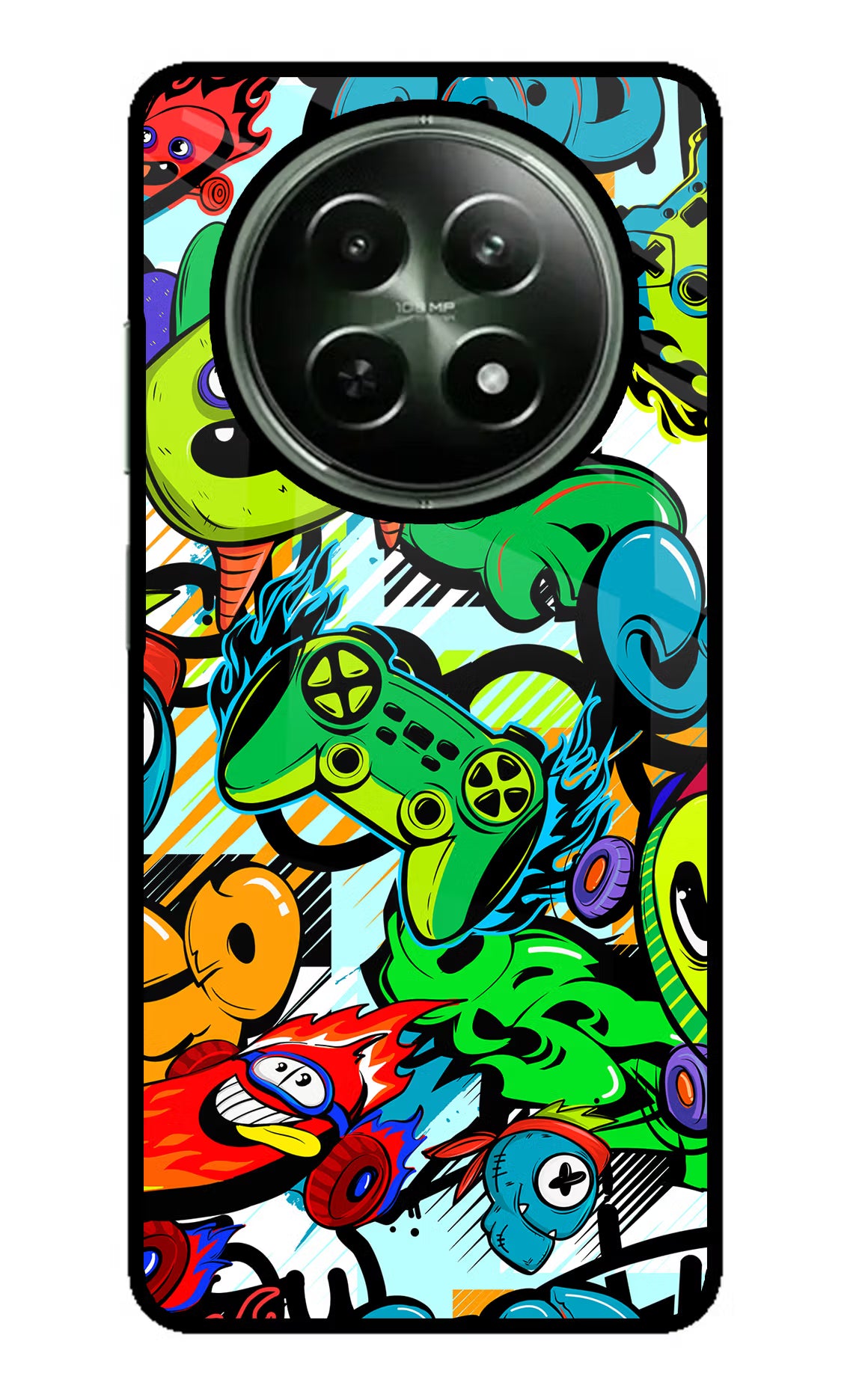 Game Doodle Realme 12x 5G Glass Case - Game Doodle Realme 12x 5G Glass Case Game Doodle Realme 12x 5G Glass Case