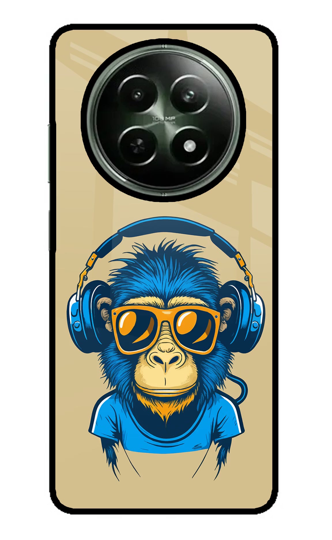 Monkey Headphone Realme 12x 5G Glass Case - Monkey Headphone Realme 12x 5G Glass Case Monkey Headphone Realme 12x 5G Glass Case