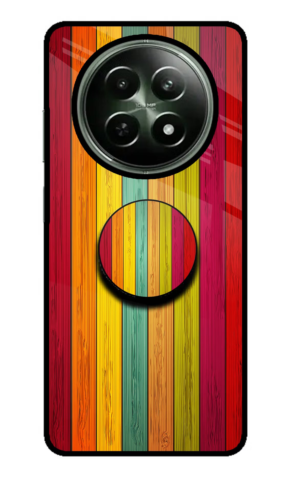 Multicolor Wooden Realme 12x 5G Pop Case - Multicolor Wooden Realme 12x 5G Pop Case by Casekaro Multicolor Wooden Realme 12x 5G Pop Case by Casekaro