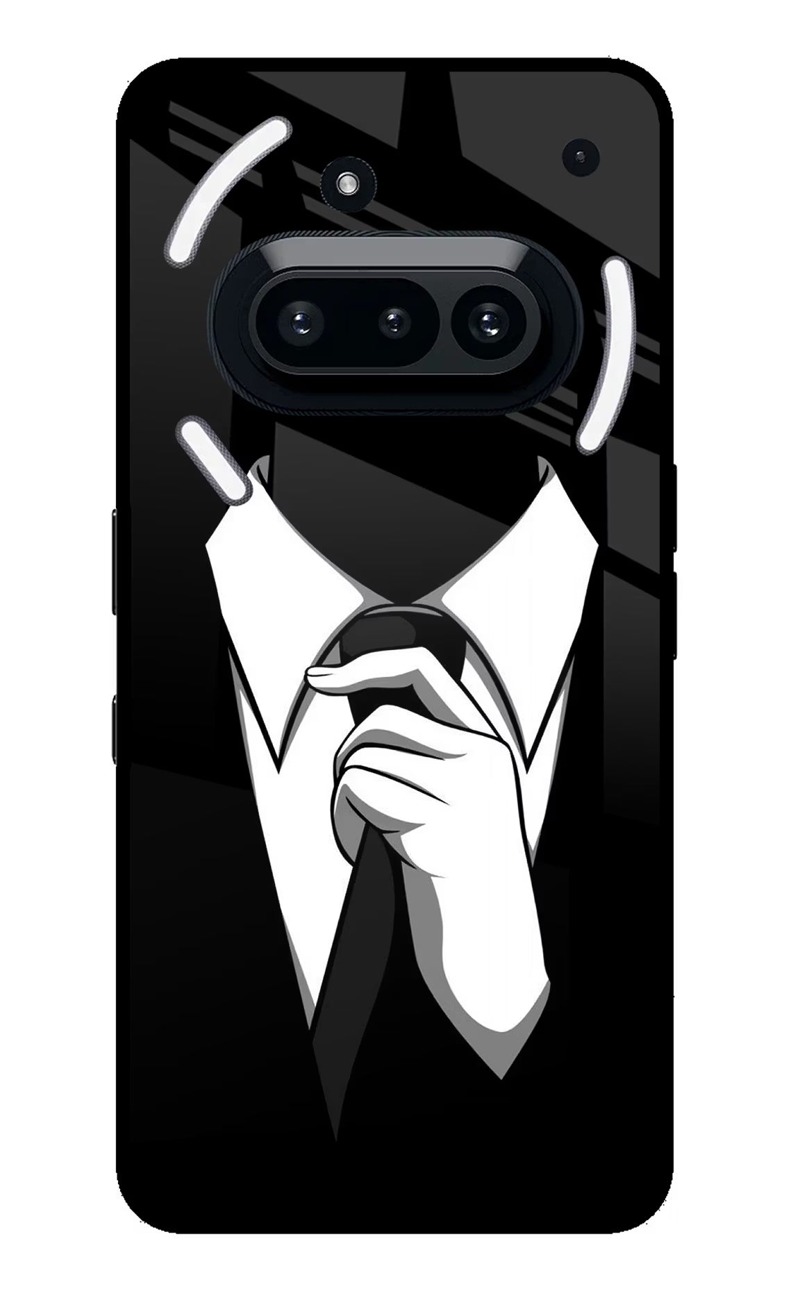 Black Tie Nothing Phone 3A Glass Case - Black Tie Nothing Phone 3A Glass Case Black Tie Nothing Phone 3A Glass Case