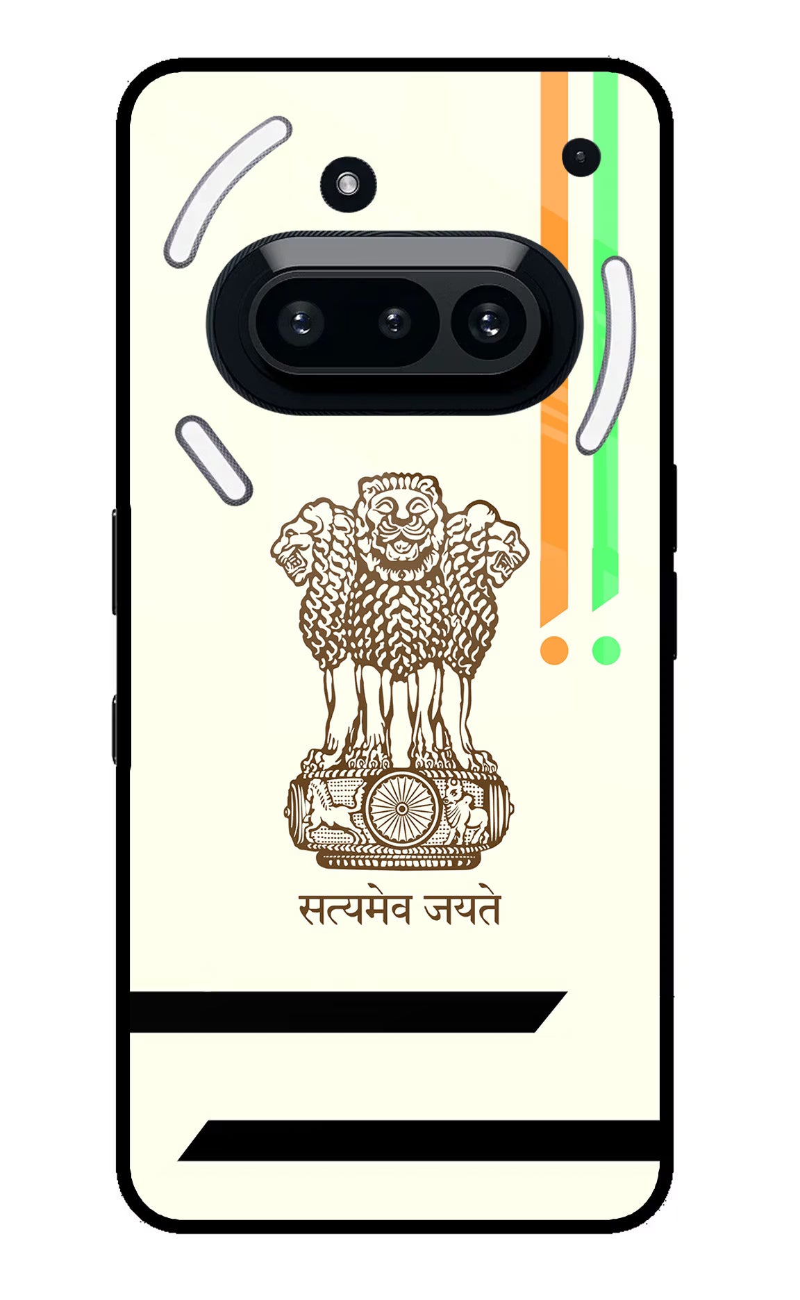 Satyamev Jayate Brown Logo Nothing Phone 3A Glass Case - Satyamev Jayate Brown Logo Nothing Phone 3A Glass Case Satyamev Jayate Brown Logo Nothing Phone 3A Glass Case