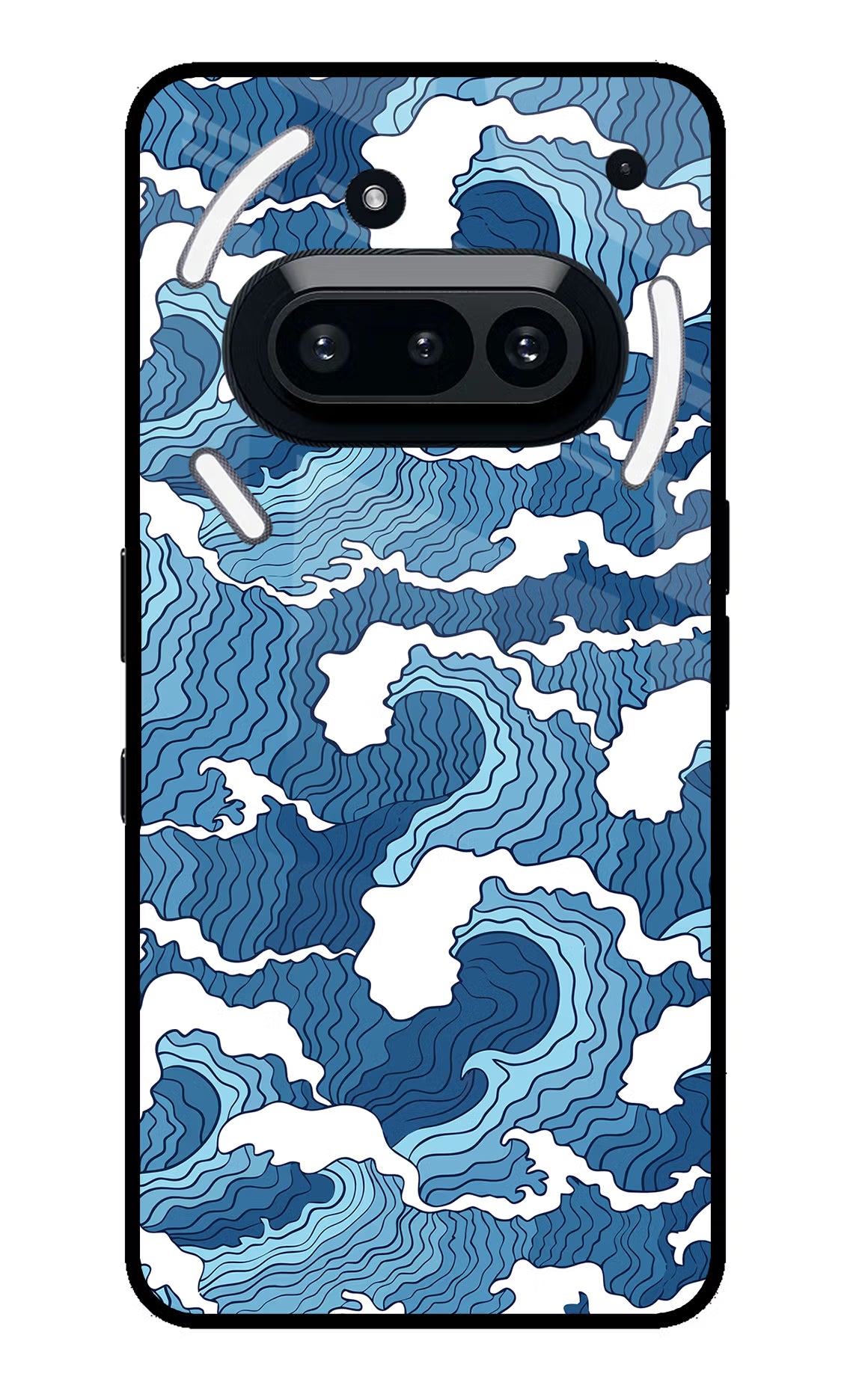 Blue Waves Nothing Phone 3A Glass Case - Blue Waves Nothing Phone 3A Glass Case Blue Waves Nothing Phone 3A Glass Case