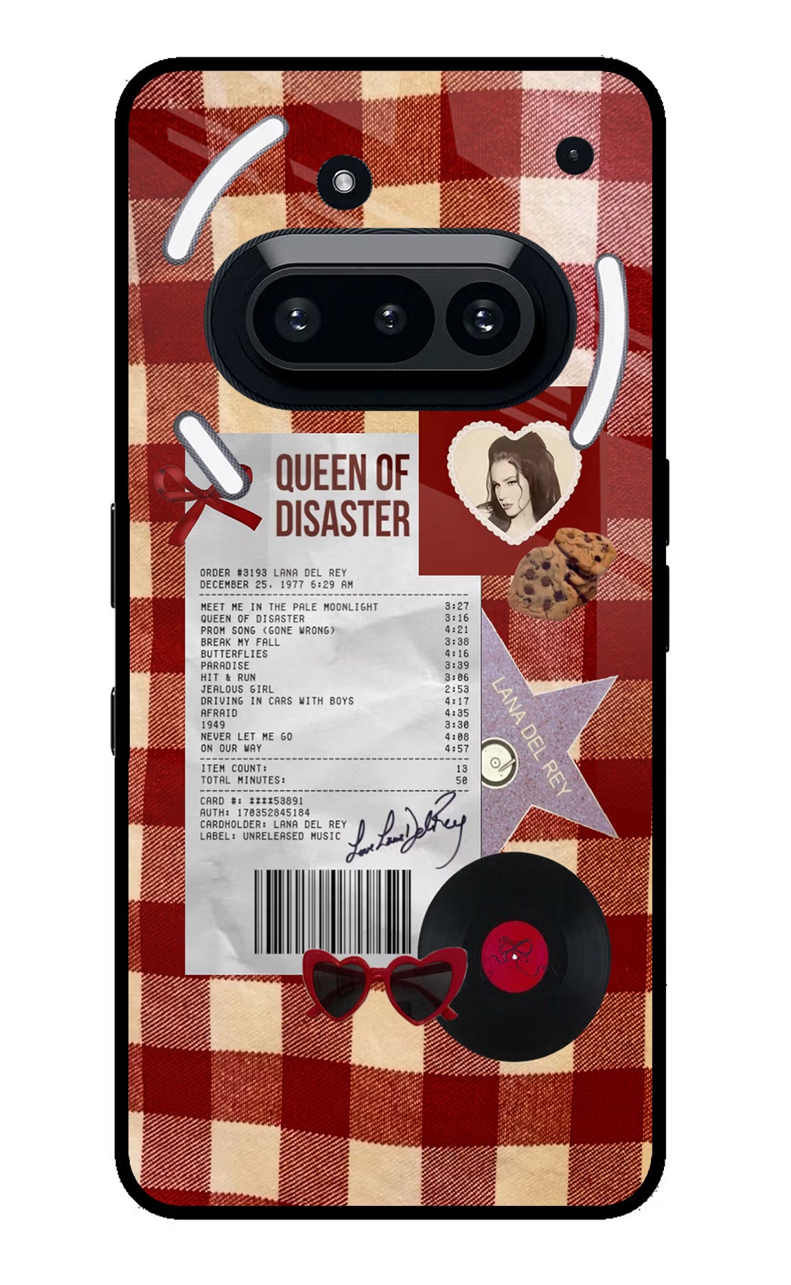 Queen of Disaster Nothing Phone 3A Glass Case - Queen of Disaster Nothing Phone 3A Glass Case Queen of Disaster Nothing Phone 3A Glass Case
