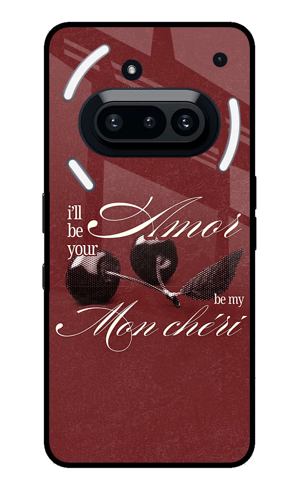 Velvet Cherry Nothing Phone 3A Glass Case - Velvet Cherry Nothing Phone 3A Glass Case Velvet Cherry Nothing Phone 3A Glass Case