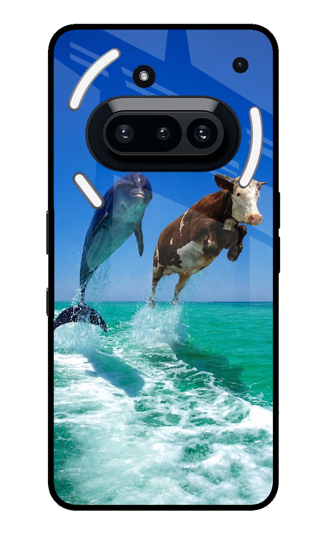 Dolphin vs Cow Nothing Phone 3A Glass Case - Dolphin vs Cow Nothing Phone 3A Glass Case Dolphin vs Cow Nothing Phone 3A Glass Case
