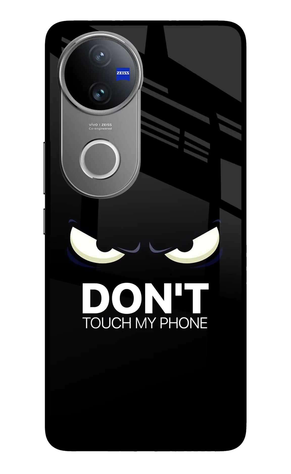 Don'T Touch My Phone Vivo V50 5G Glass Case Back Cover by Casekaro