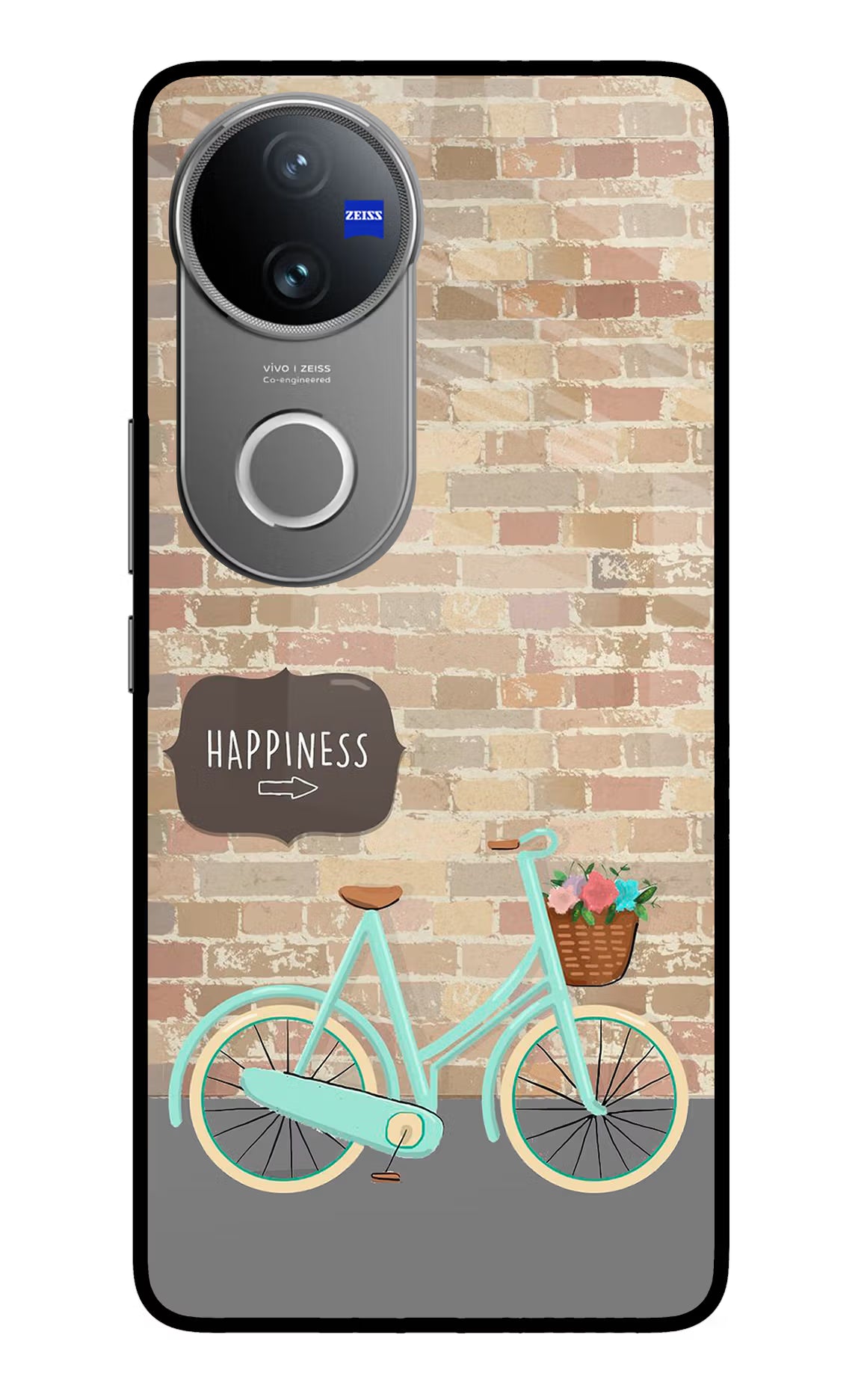 Happiness Artwork Vivo V50 5G Glass Case Back Cover by Casekaro