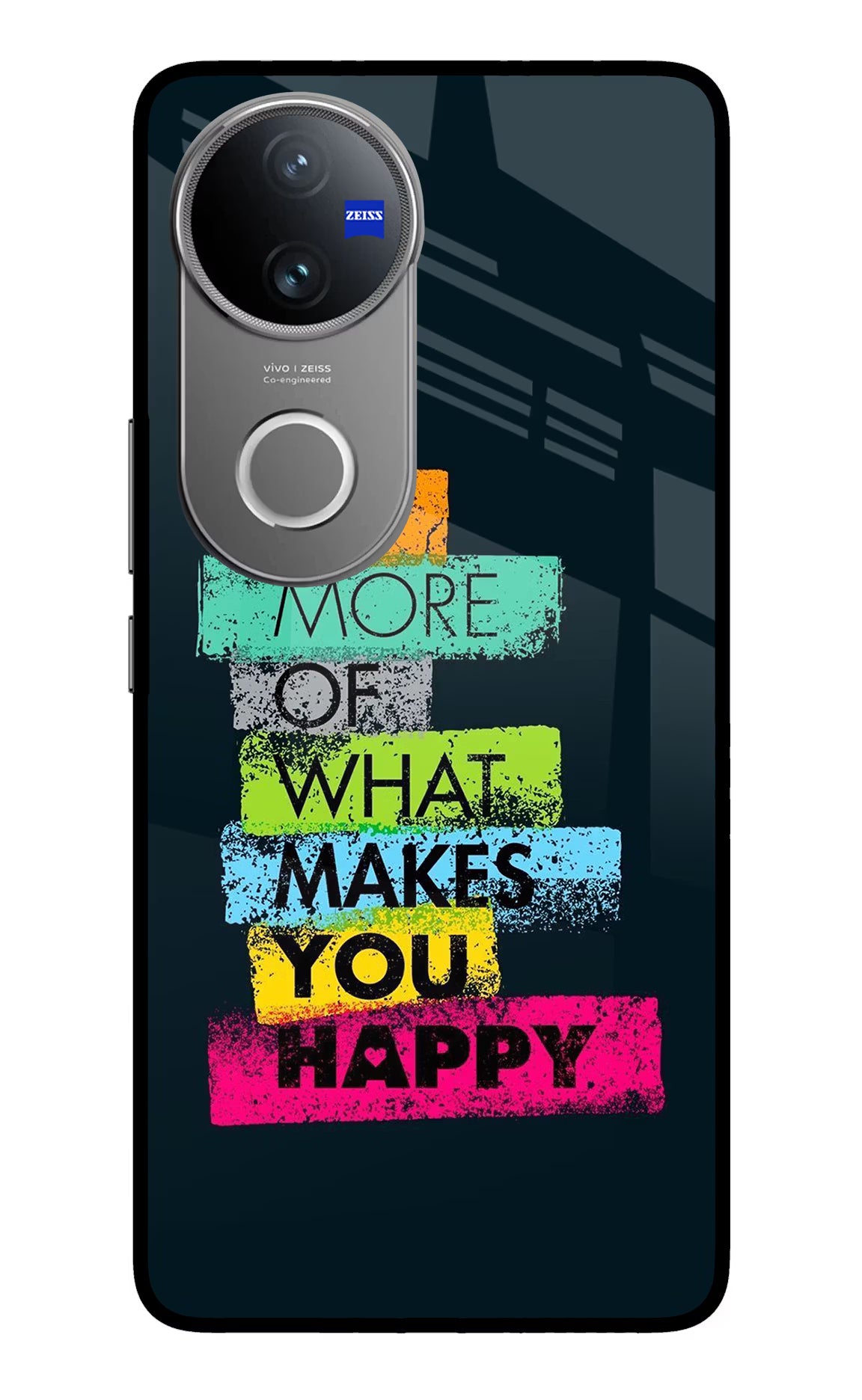 Do More Of What Makes You Happy Vivo V50 5G Glass Case Back Cover by Casekaro