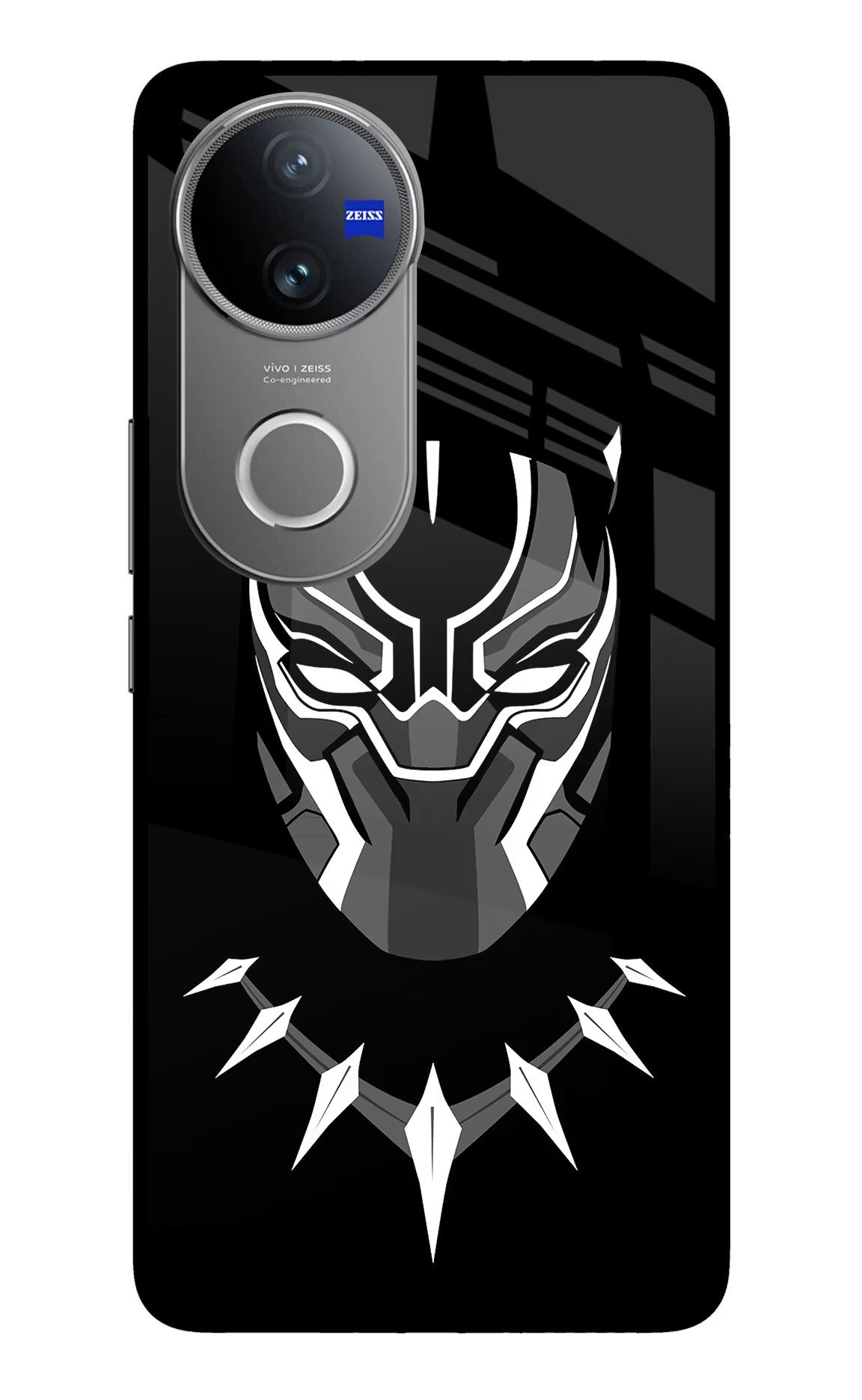 Black Panther Vivo V50 5G Glass Case Back Cover by Casekaro