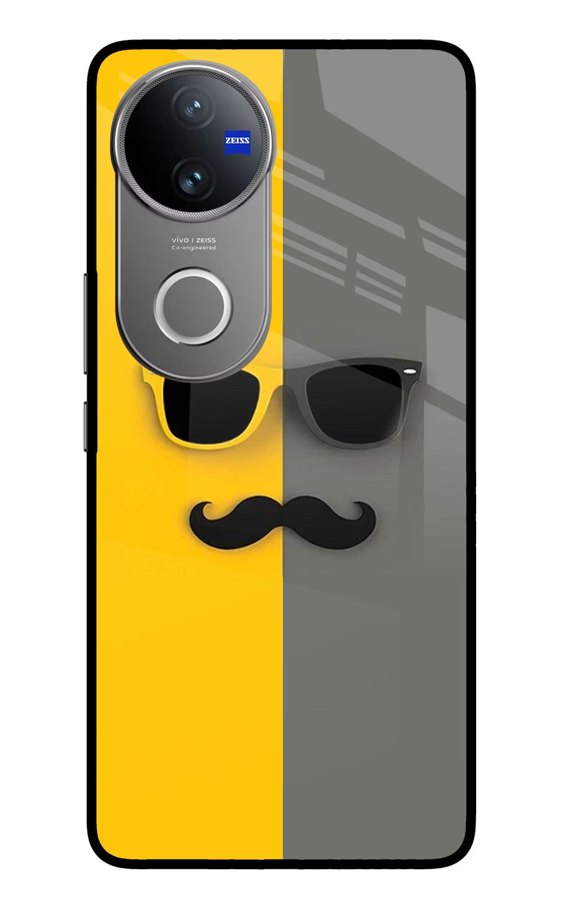 Sunglasses with Mustache Vivo V50 5G Glass Case - Sunglasses with Mustache Vivo V50 5G Glass Case Sunglasses with Mustache Vivo V50 5G Glass Case