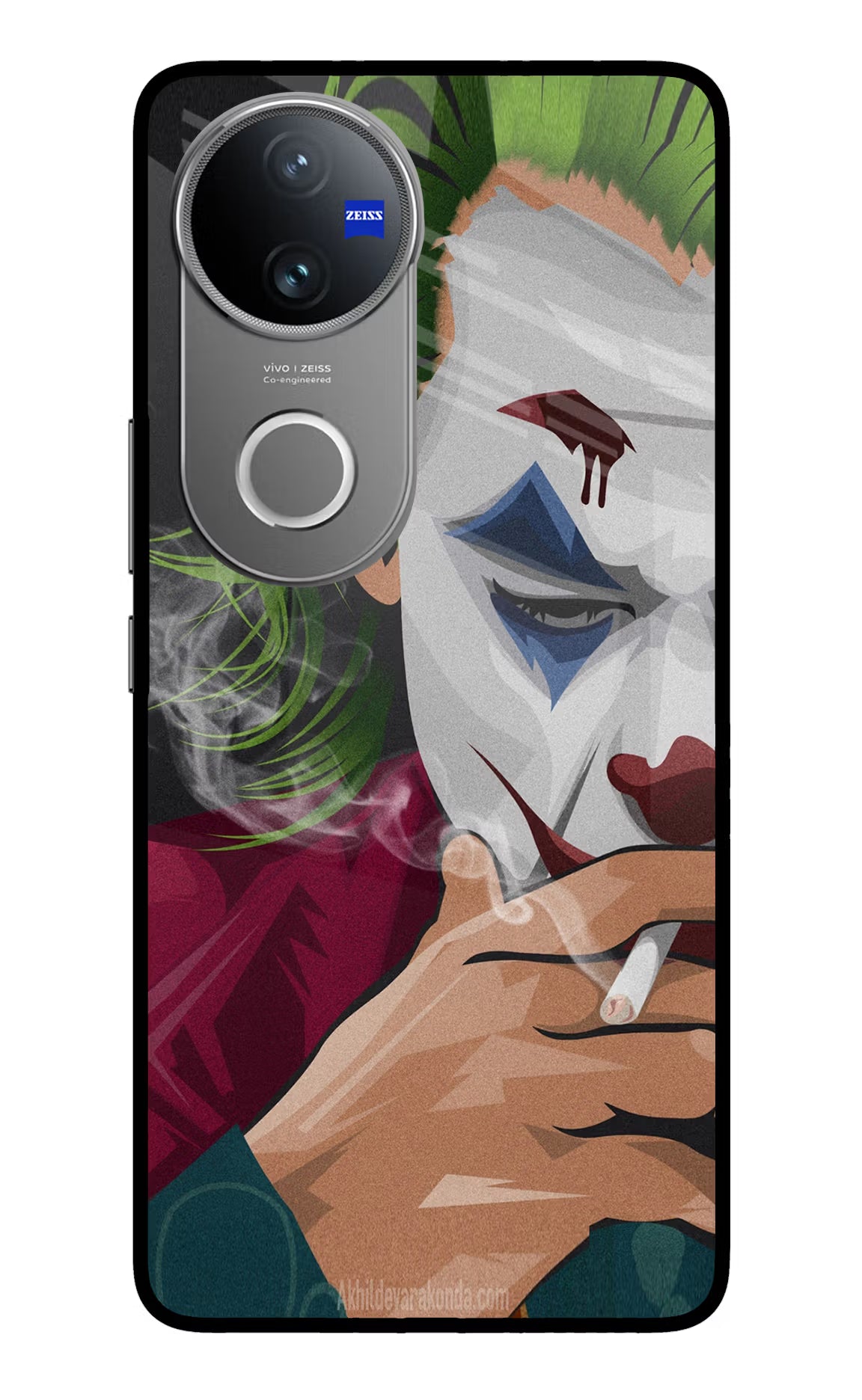 Joker Smoking Vivo V50 5G Glass Case - Joker Smoking Vivo V50 5G Glass Case Joker Smoking Vivo V50 5G Glass Case