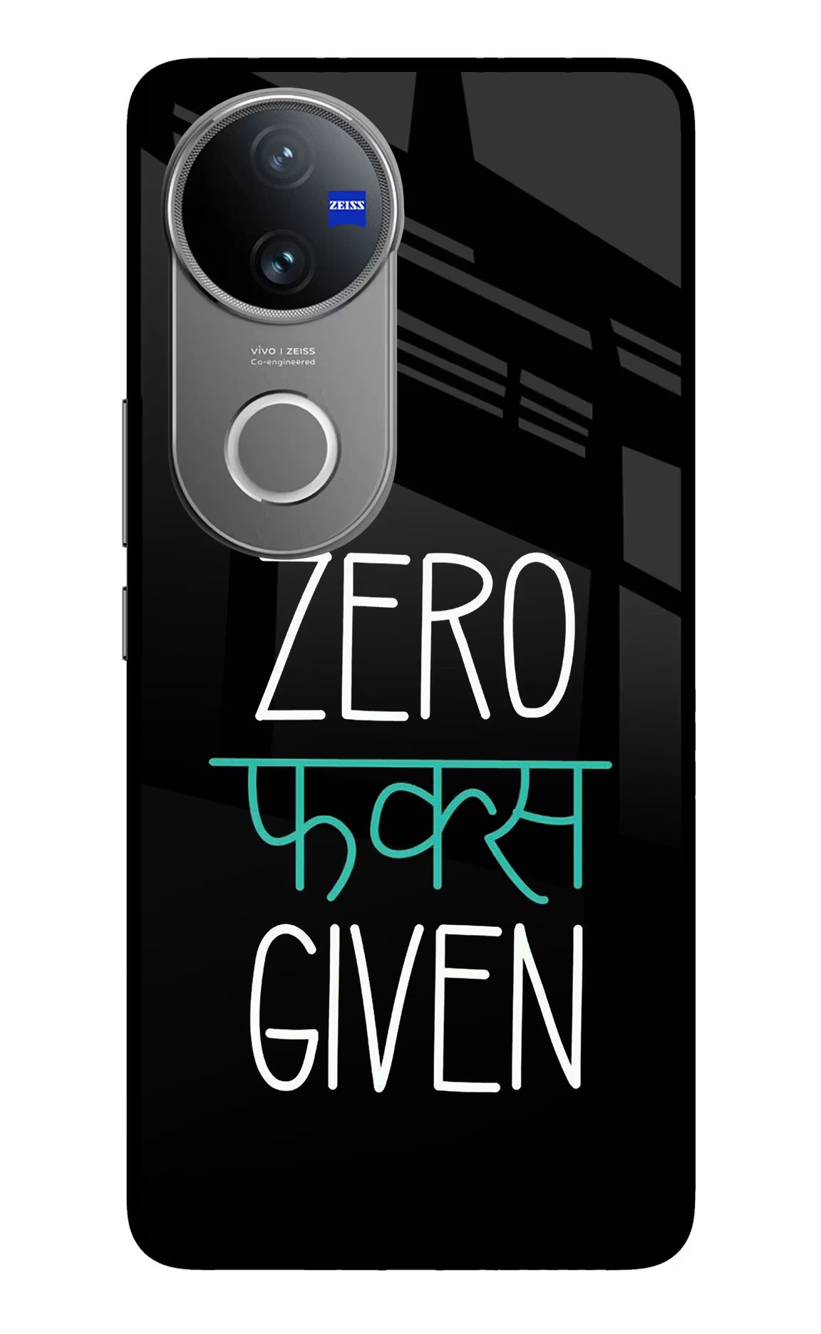 Zero Fucks Given Vivo V50 5G Glass Case Back Cover by Casekaro