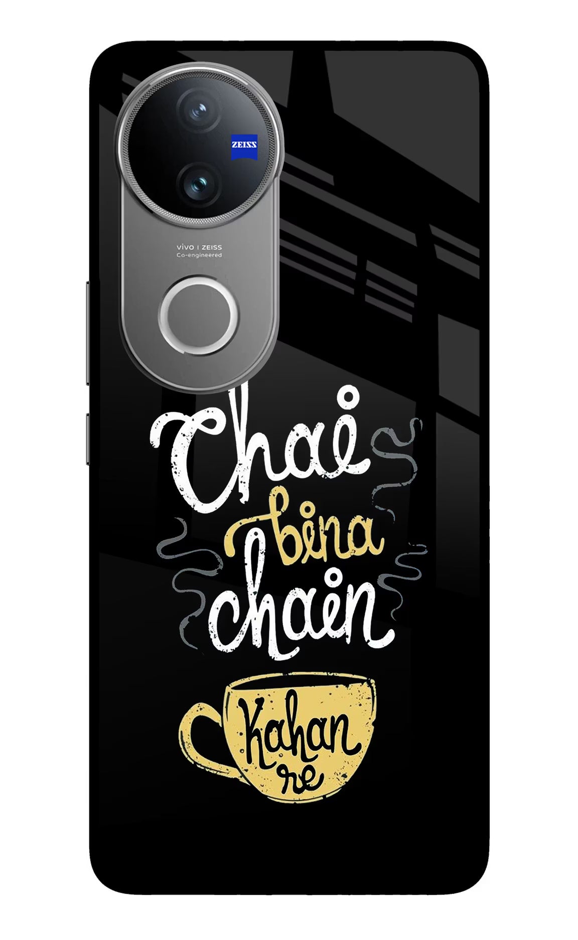 Chai Bina Chain Kaha Re Vivo V50 5G Glass Case Back Cover by Casekaro